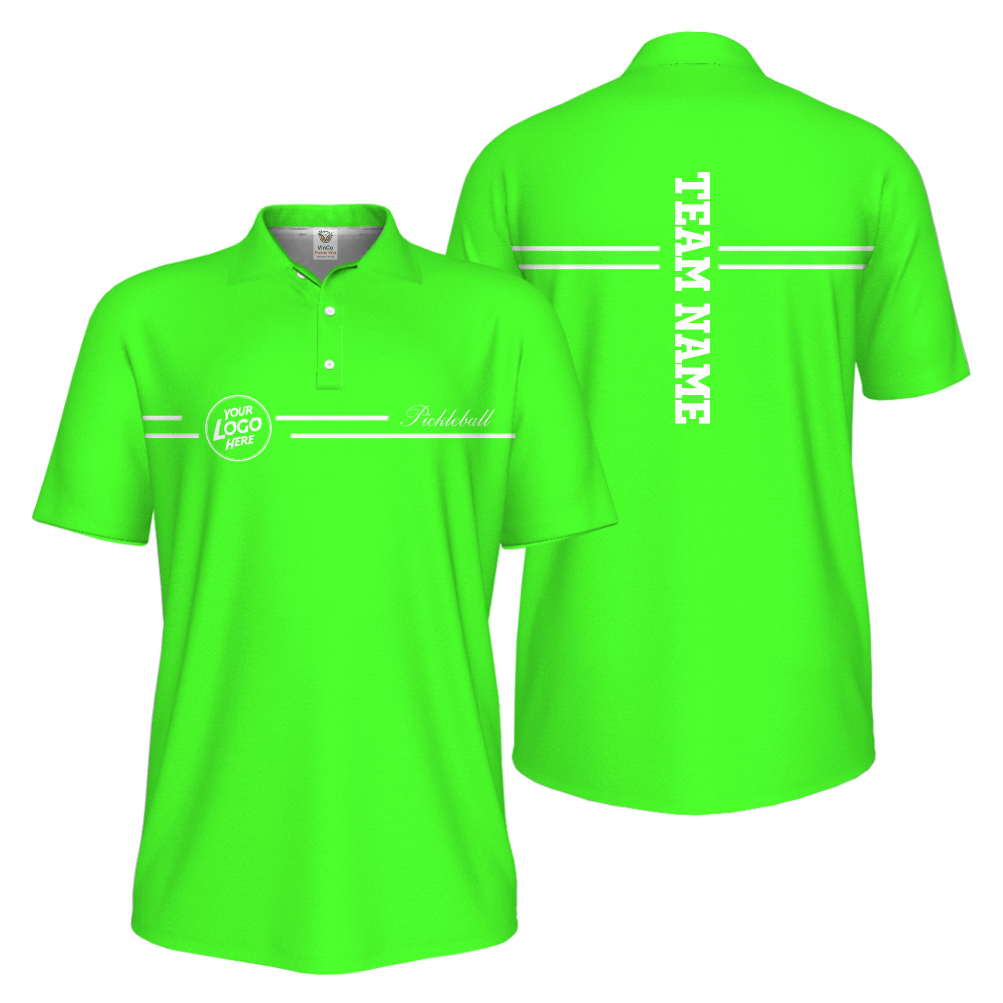 Picklewin Custom Logo And Vertical Name Men Sport Polo Shirt Live Preview  10