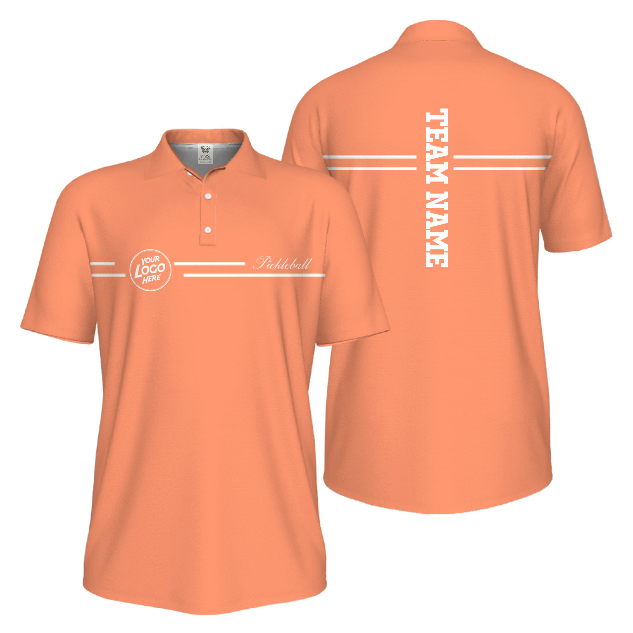 Picklewin Custom Logo And Vertical Name Men Sport Polo Shirt Live Preview  15