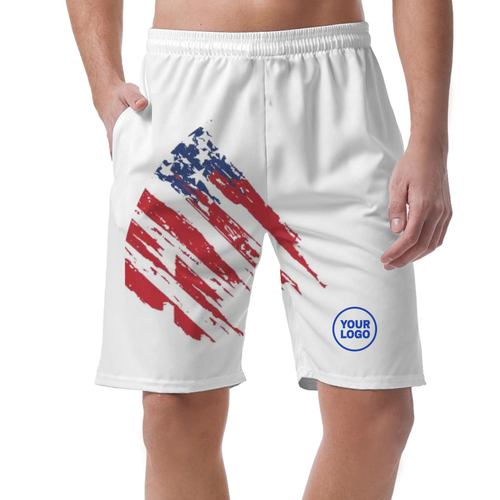 Picklewin Custom Logo Pickleball American Flag Patriotic Shorts For Men 16
