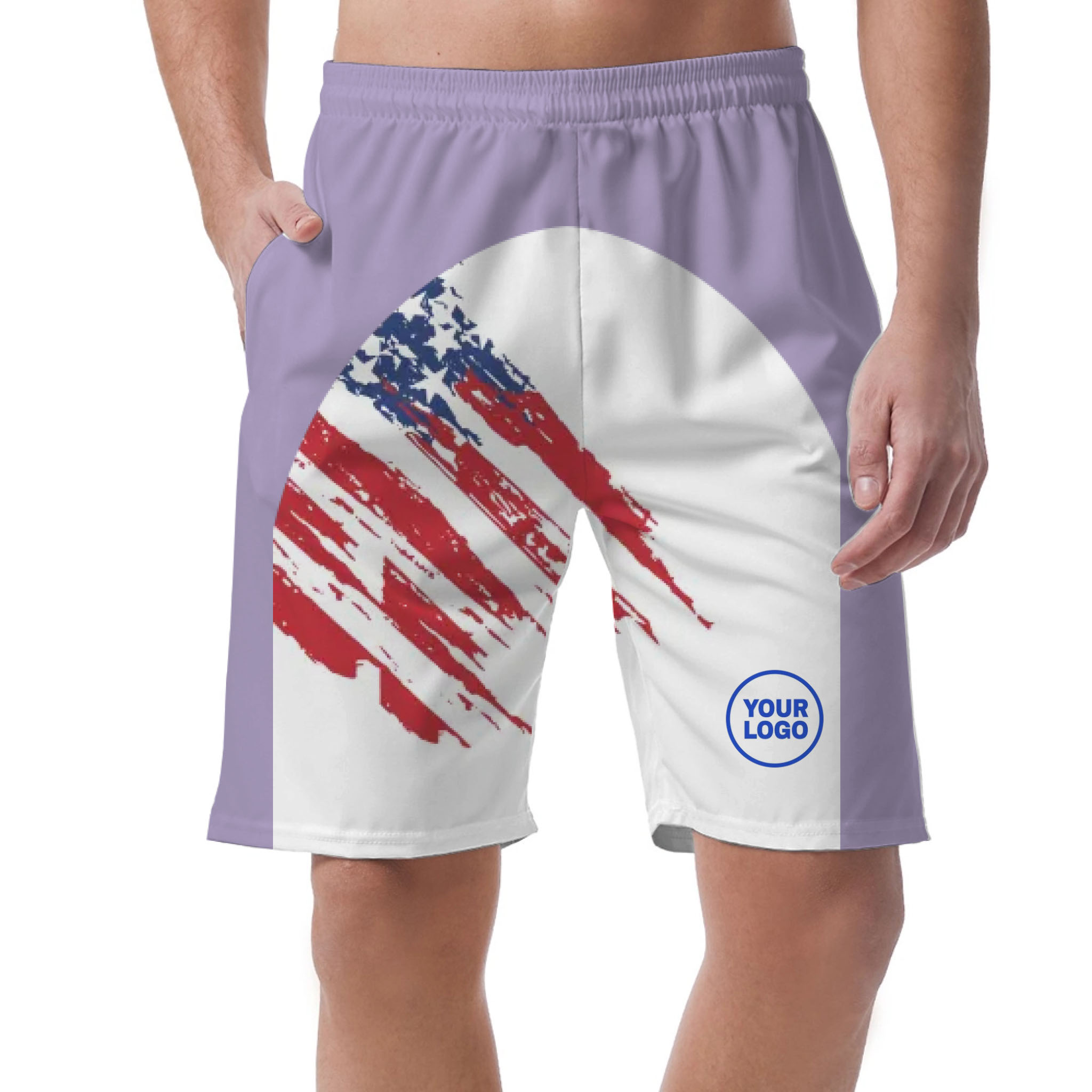 Picklewin Custom Logo Pickleball American Flag Patriotic Shorts For Men 11