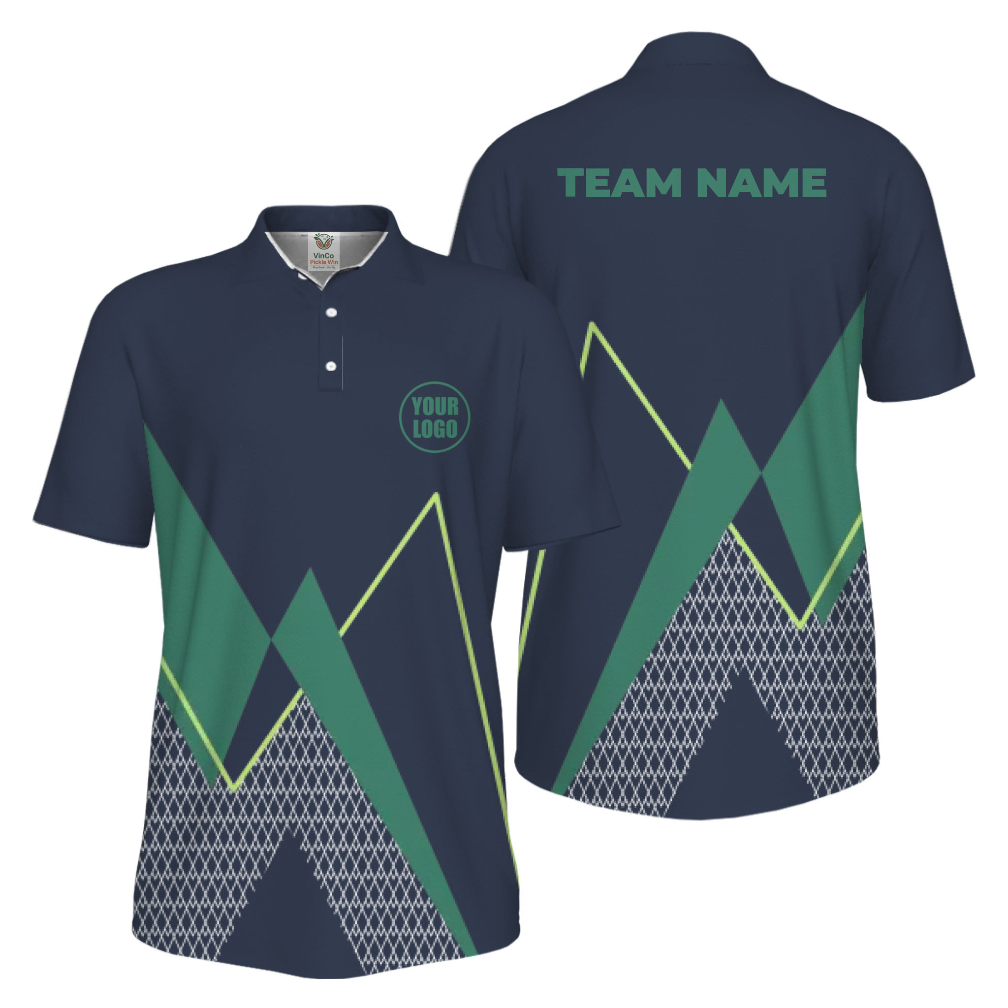 Picklewin Custom Logo Sporty Motion Polo Shirt For Men UV Protection 11