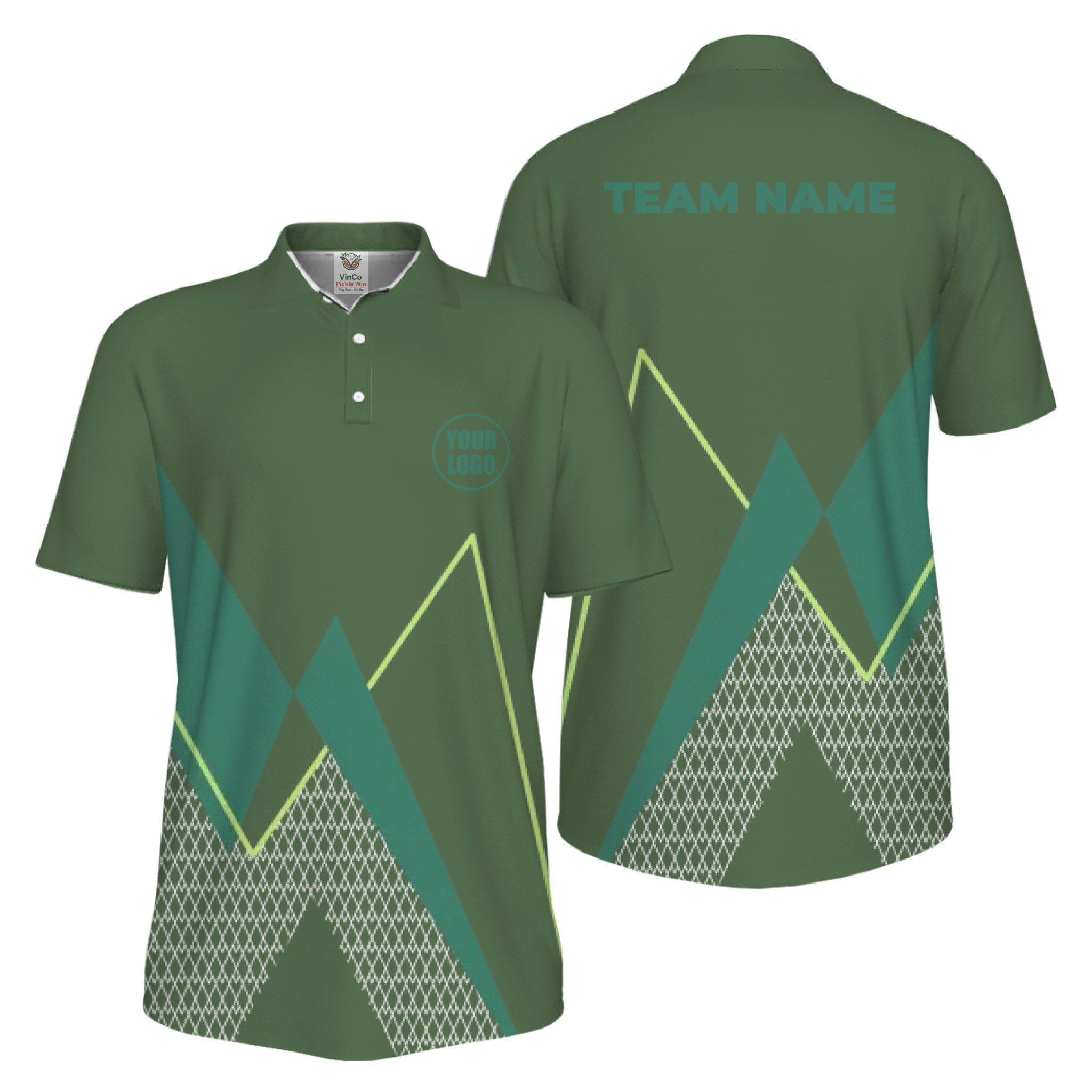 Picklewin Custom Logo Sporty Motion Polo Shirt For Men UV Protection 12