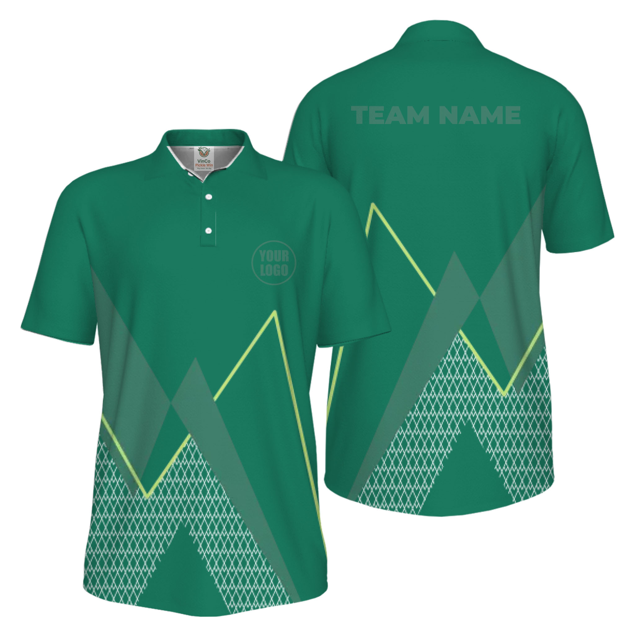 Picklewin Custom Logo Sporty Motion Polo Shirt For Men UV Protection 13