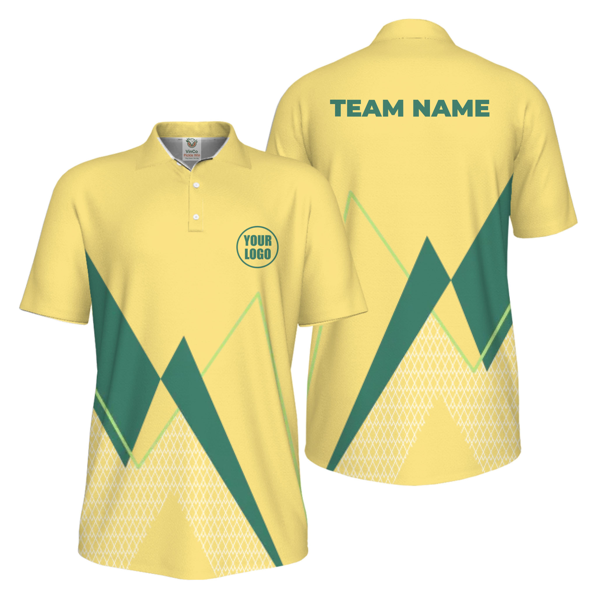 Picklewin Custom Logo Sporty Motion Polo Shirt For Men UV Protection 15