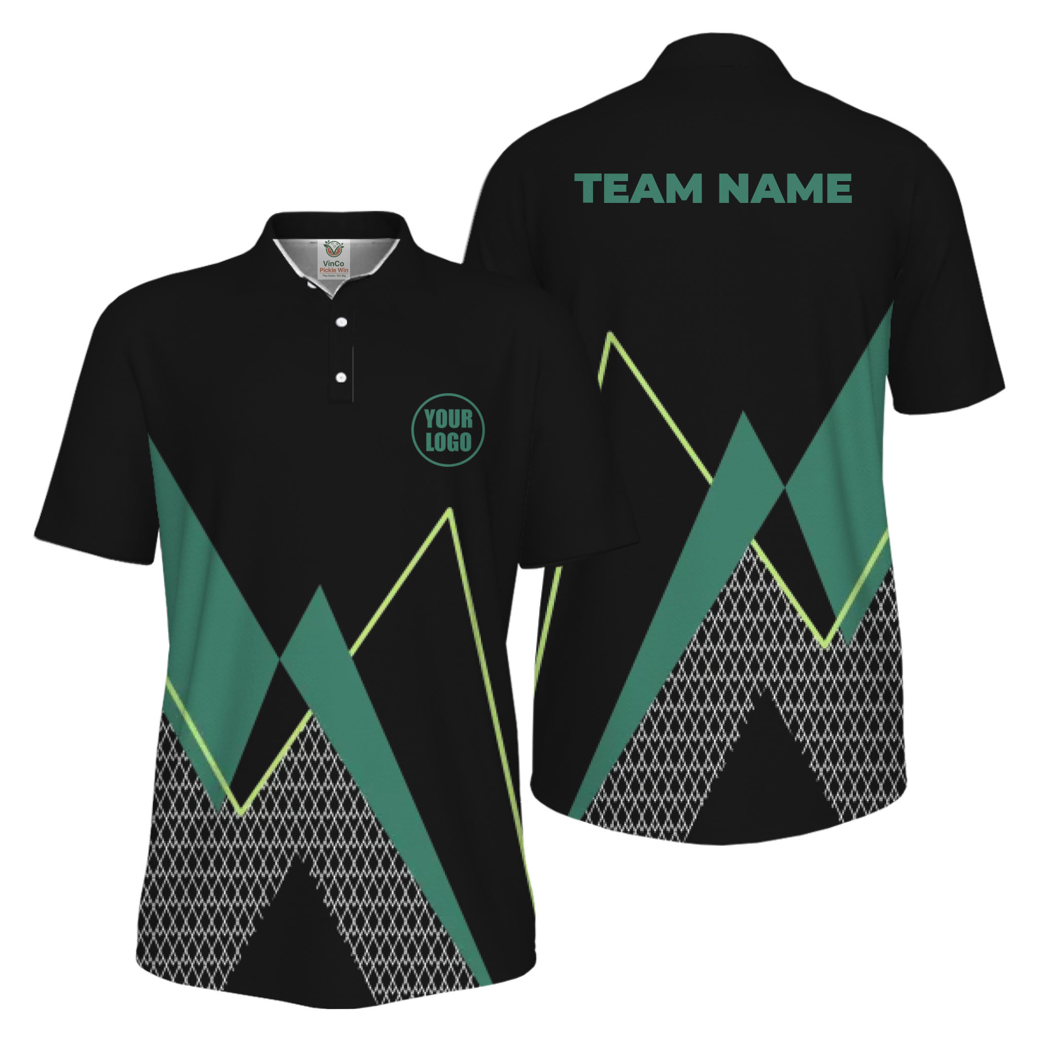 Picklewin Custom Logo Sporty Motion Polo Shirt For Men UV Protection 16