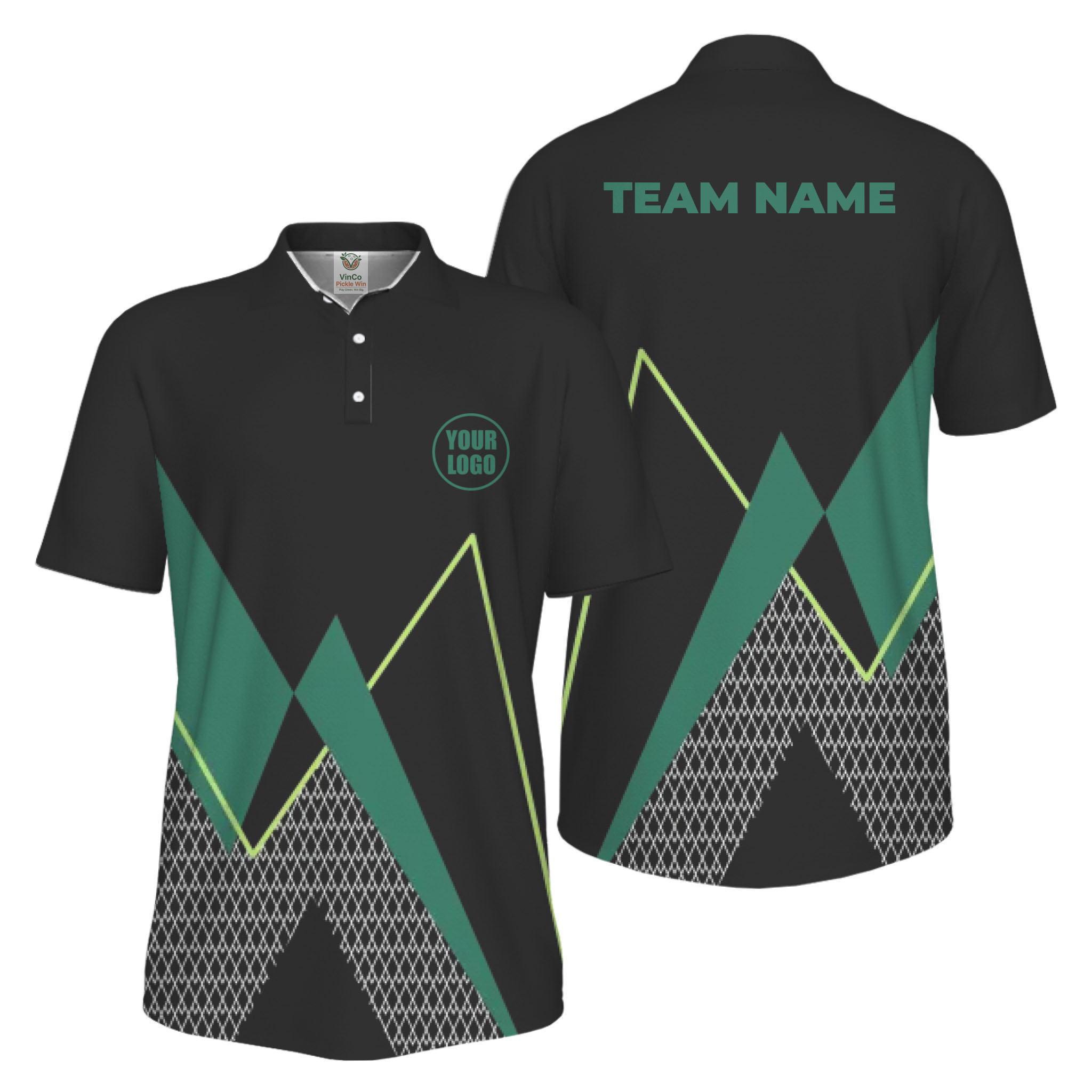 Picklewin Custom Logo Sporty Motion Polo Shirt For Men UV Protection 5
