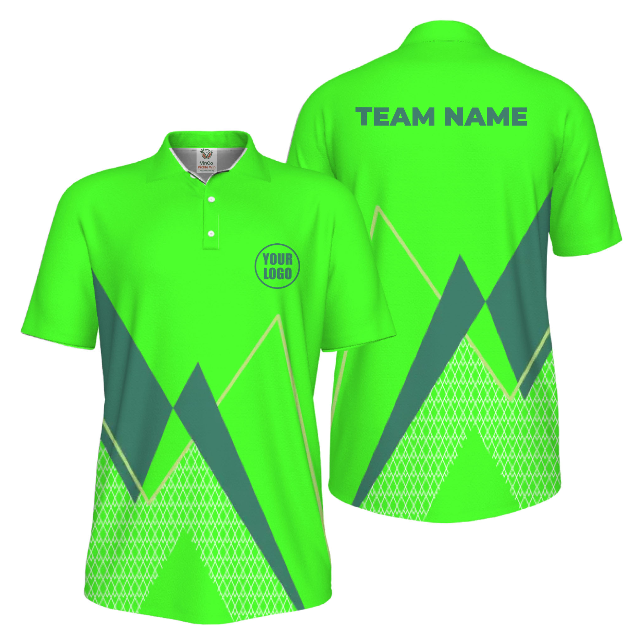 Picklewin Custom Logo Sporty Motion Polo Shirt For Men UV Protection 10