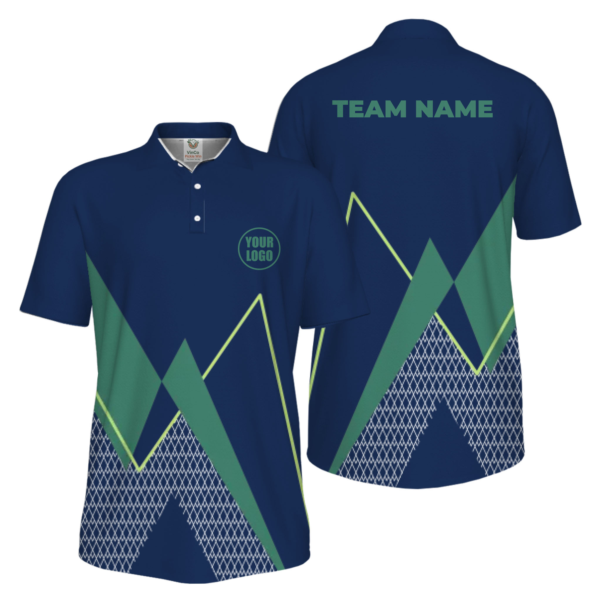 Picklewin Custom Logo Sporty Motion Polo Shirt For Men UV Protection 3