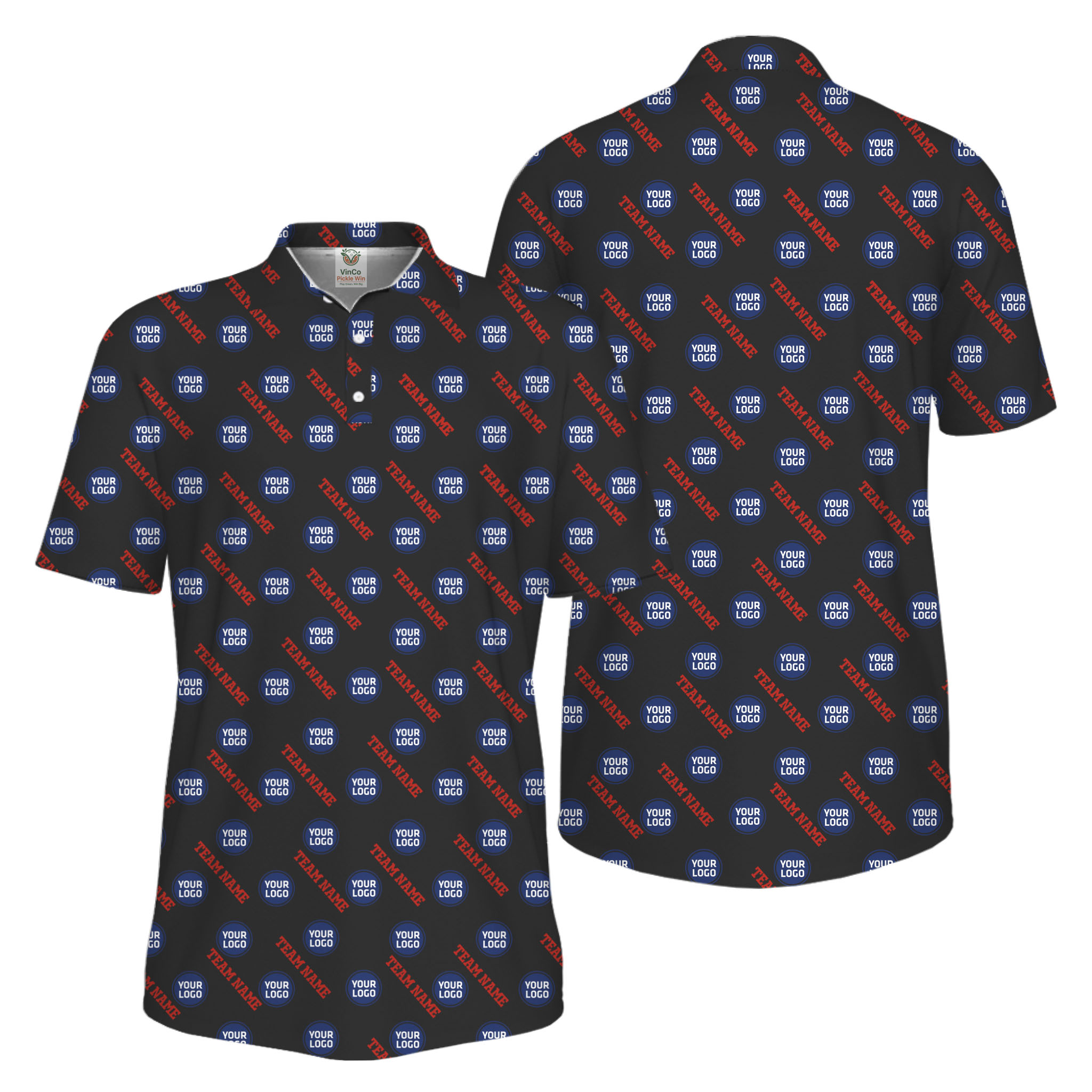 Picklewin Custom Logos And Team Names Men Polo Shirt Instant Preview UV Protection Picklewin Custom Logos And Team Names Men Polo Shirt Instant Preview UV Protection 2