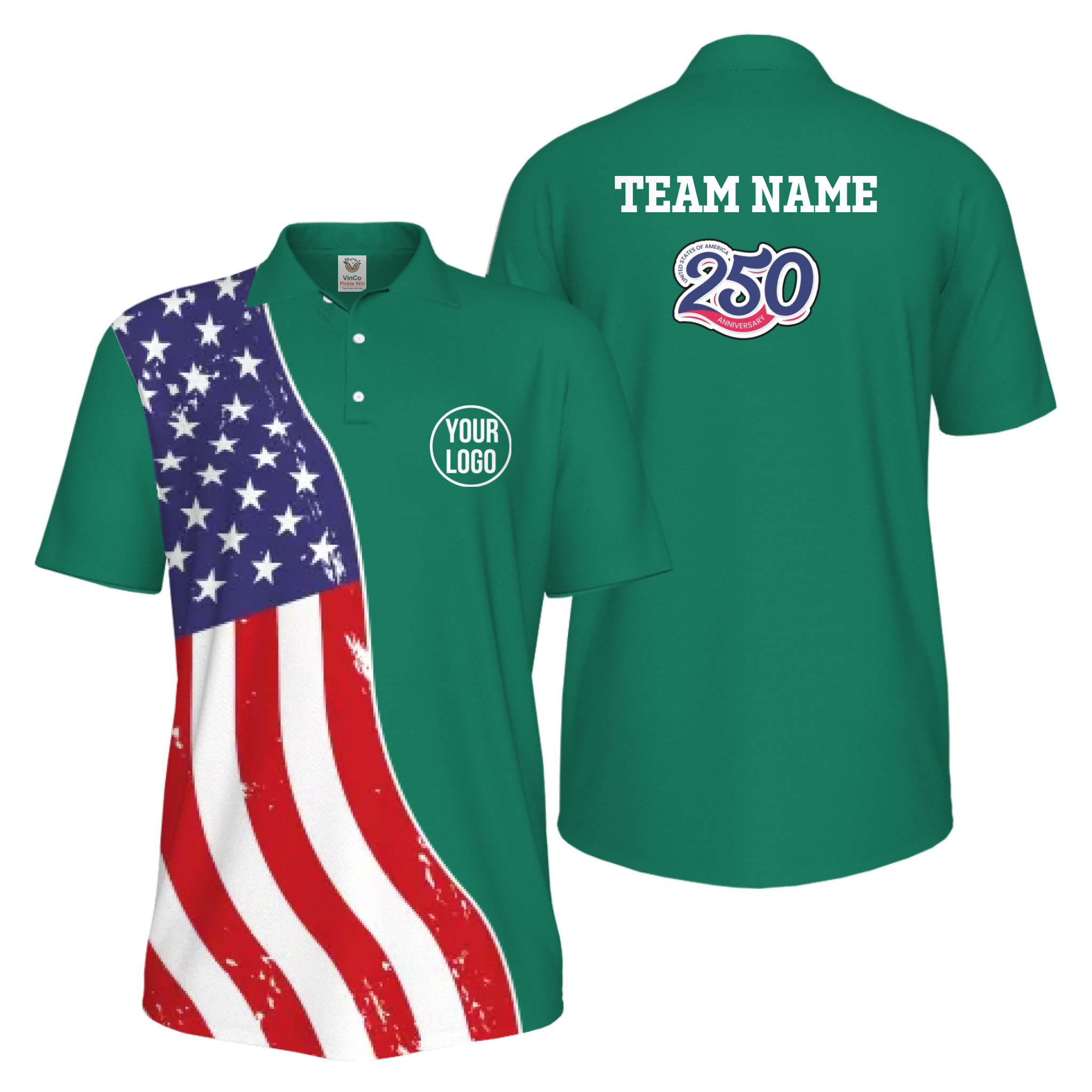 Picklewin Custom Pickleball 4th Of July UV Protection Men Polo Shirt Live Preview 10