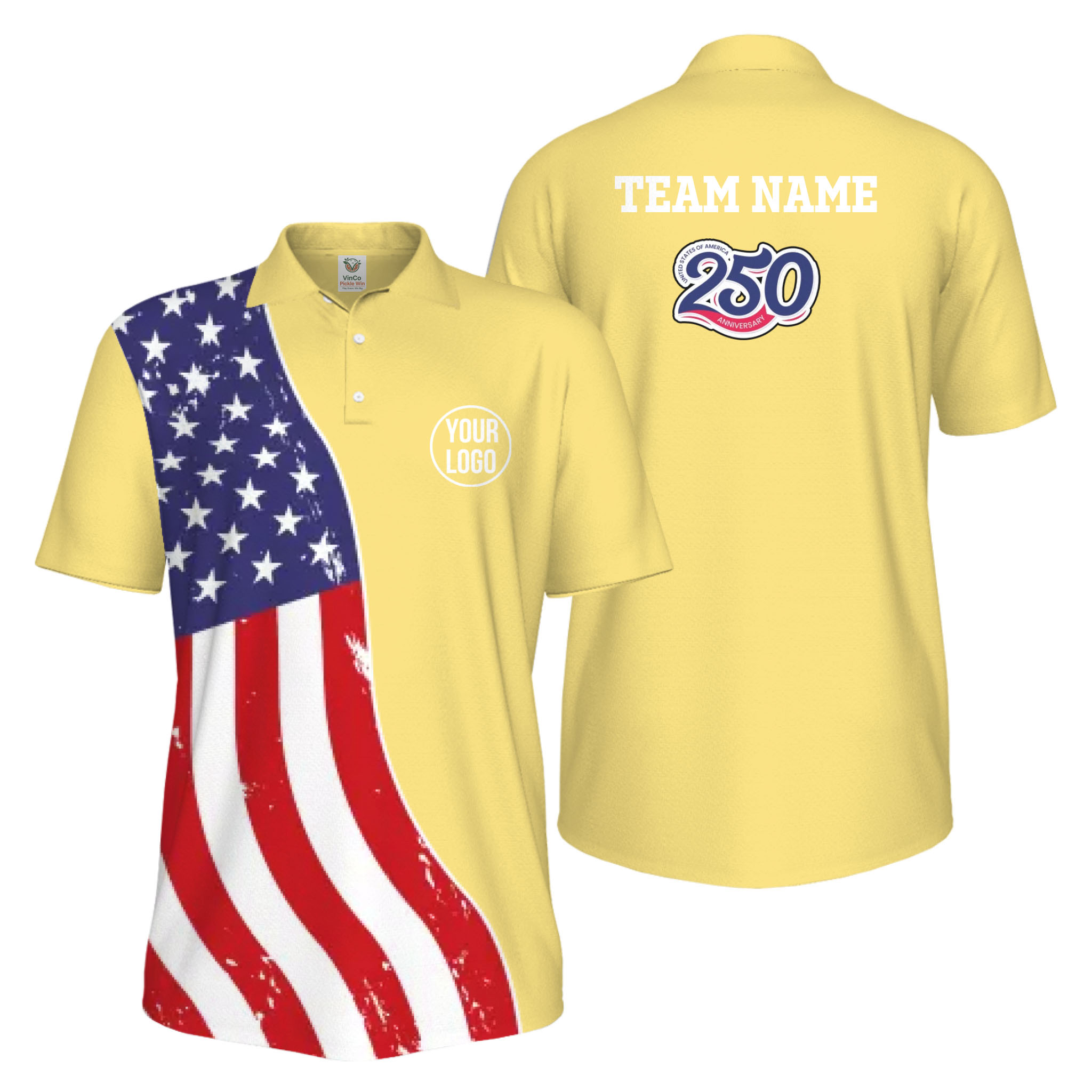 Picklewin Custom Pickleball 4th Of July UV Protection Men Polo Shirt Live Preview 12