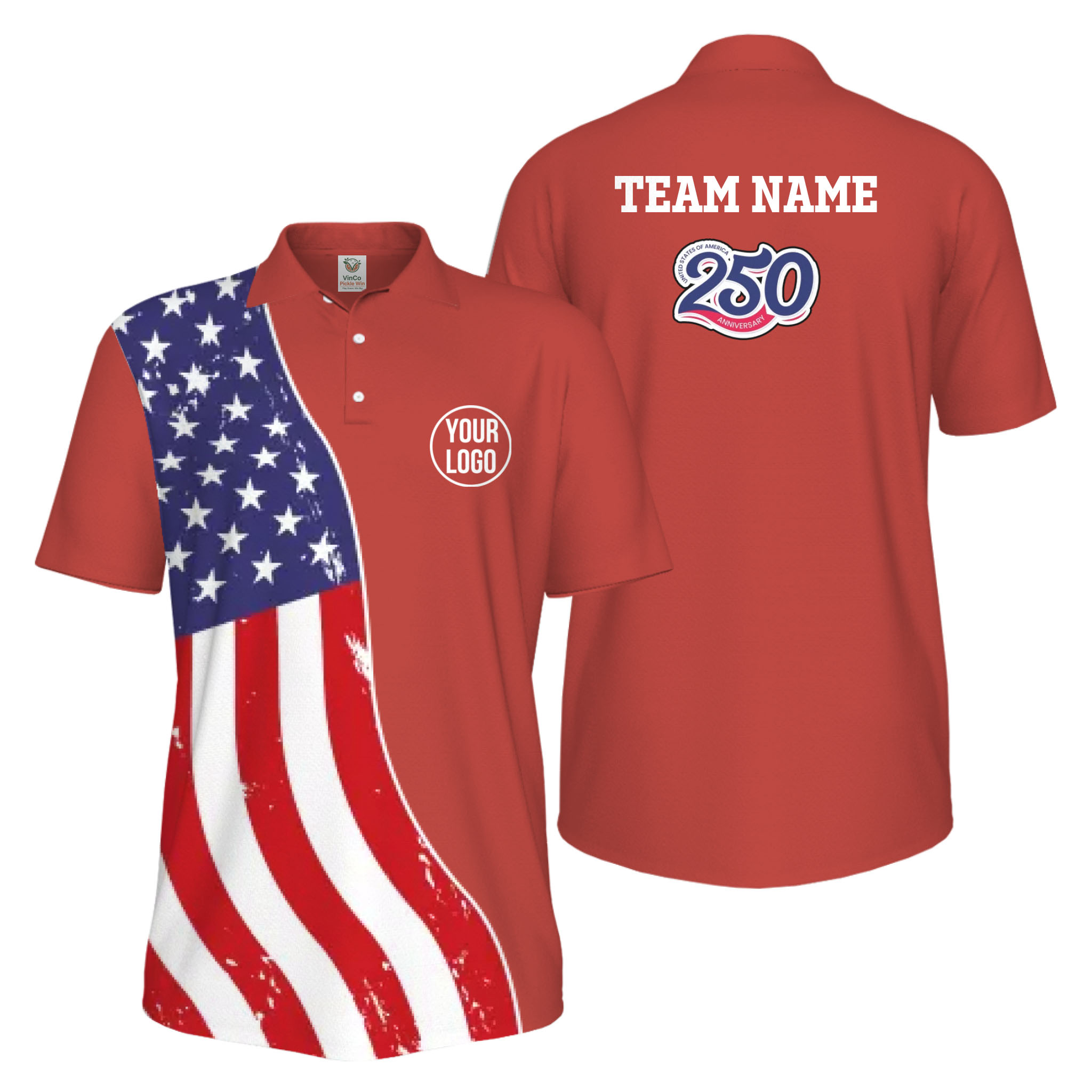 Picklewin Custom Pickleball 4th Of July UV Protection Men Polo Shirt Live Preview 5