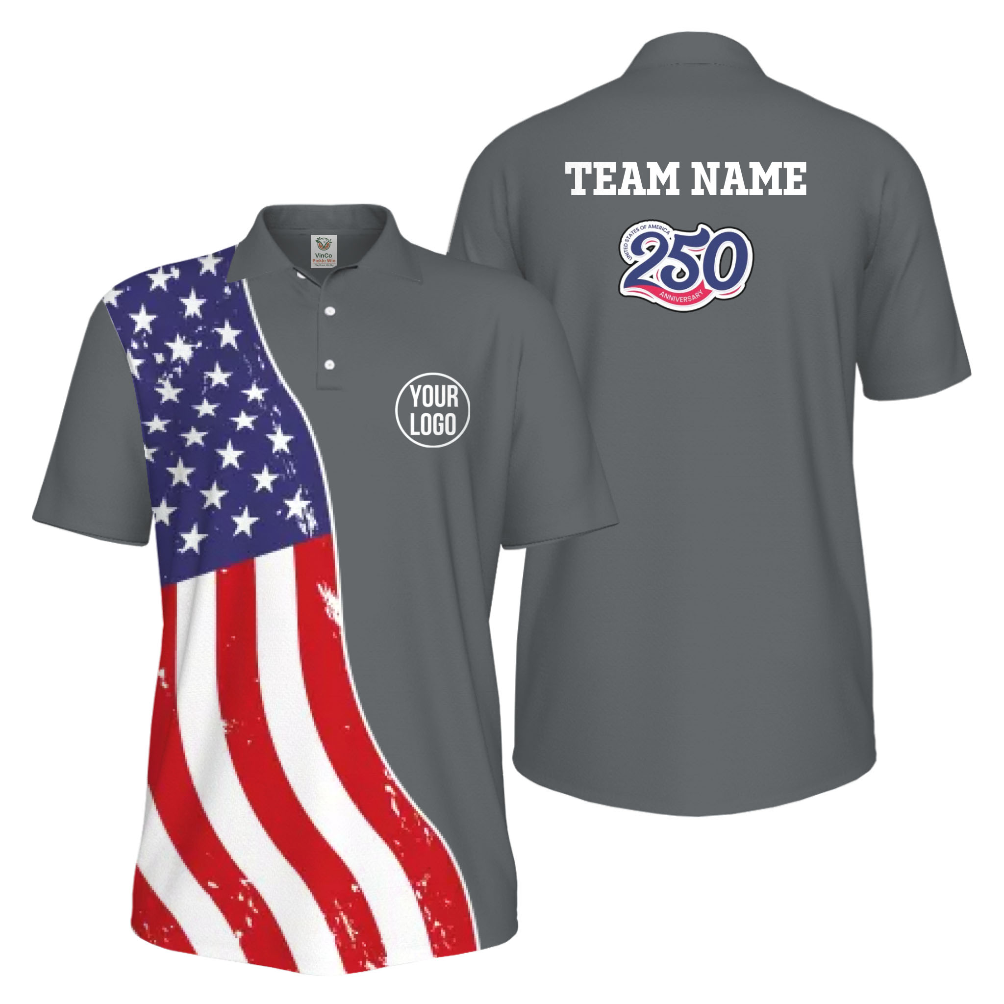 Picklewin Custom Pickleball 4th Of July UV Protection Men Polo Shirt Live Preview 7