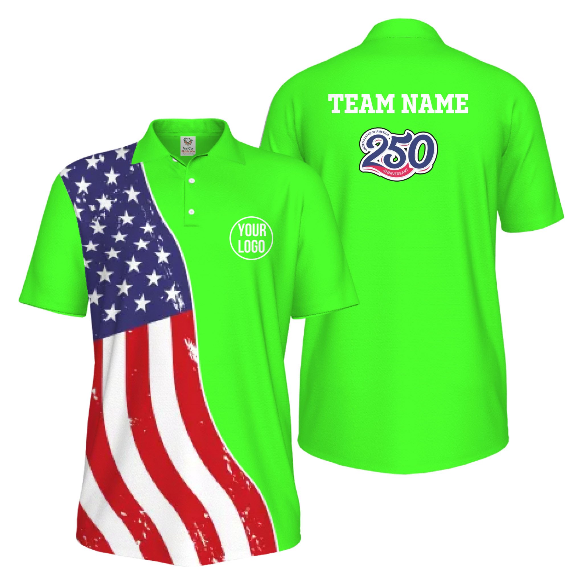 Picklewin Custom Pickleball 4th Of July UV Protection Men Polo Shirt Live Preview 8