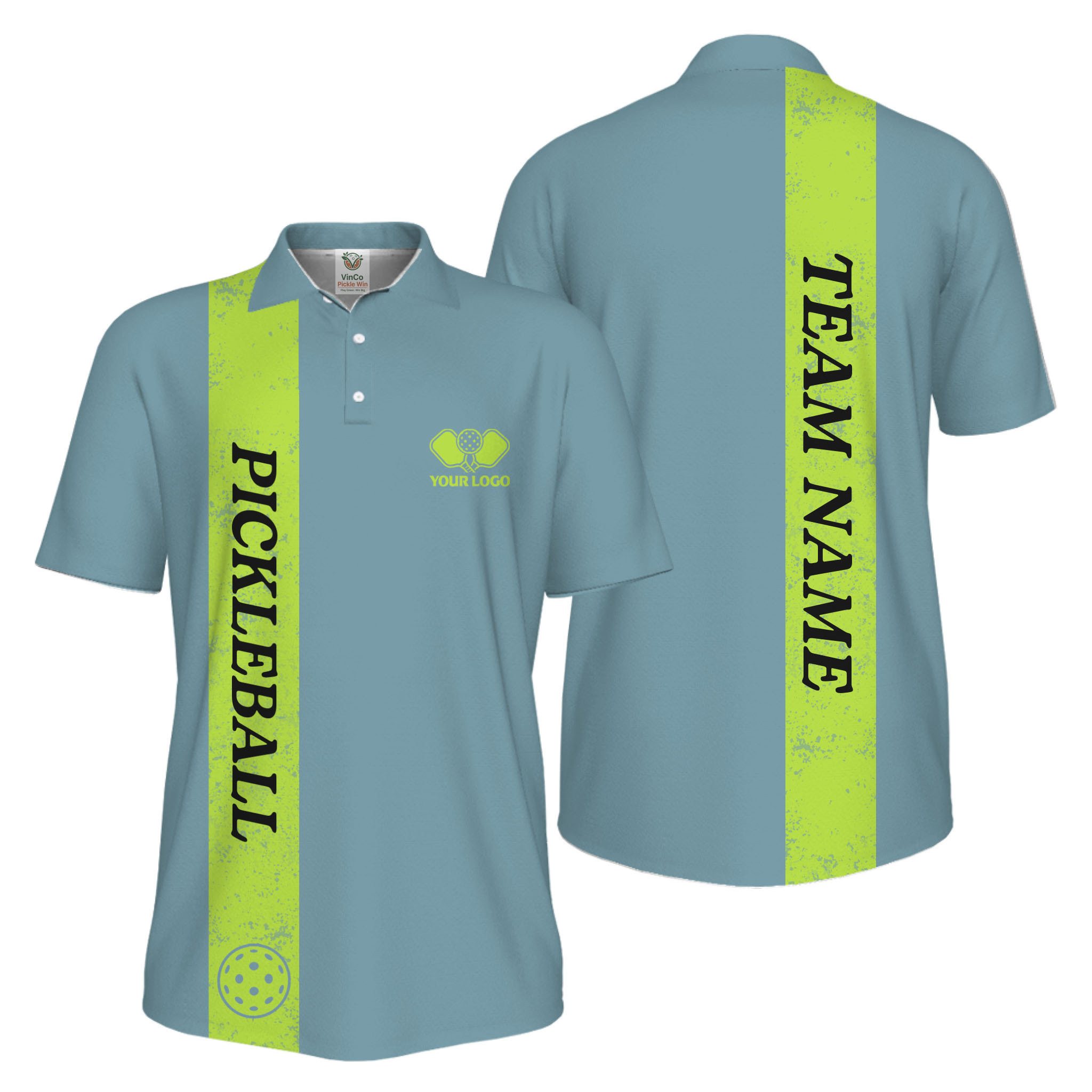 Picklewin Custom Polo With Vertical Name UV Protection Men Pickleball Polo Shirt  14