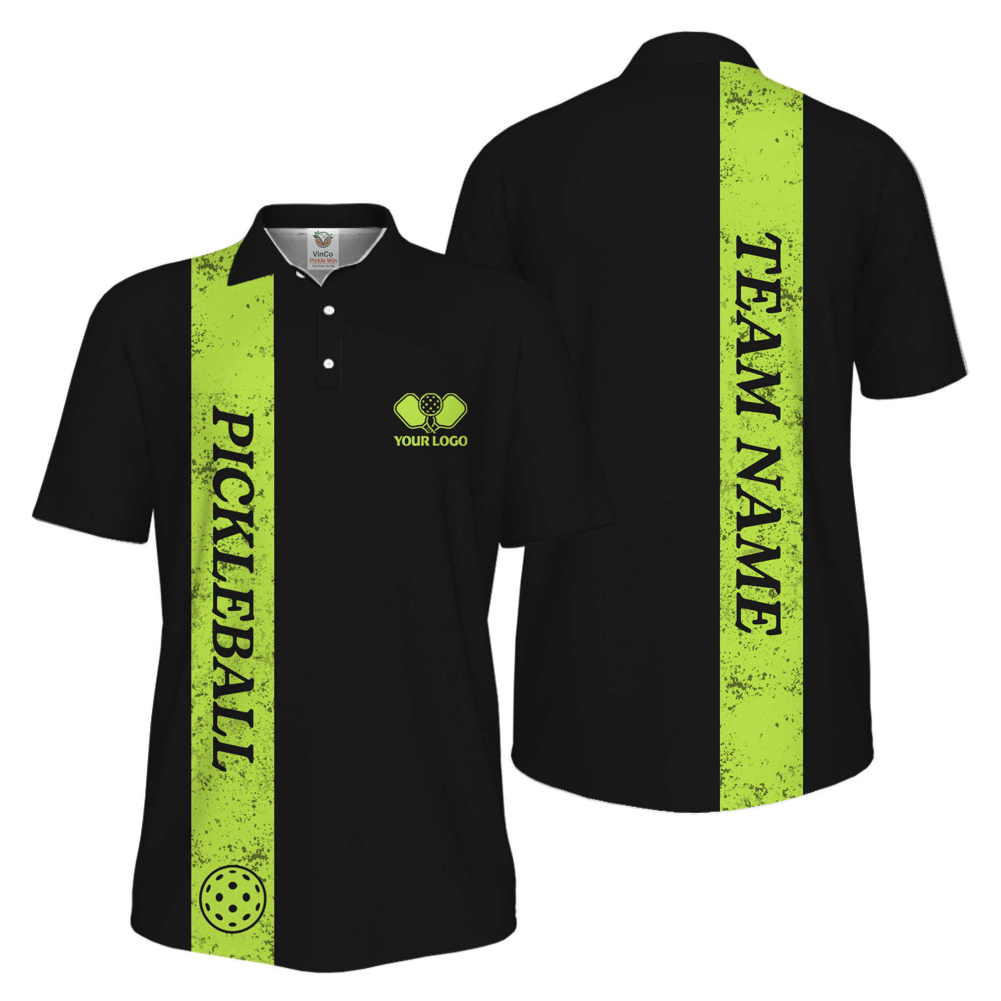 Picklewin Custom Polo With Vertical Name UV Protection Men Pickleball Polo Shirt  15