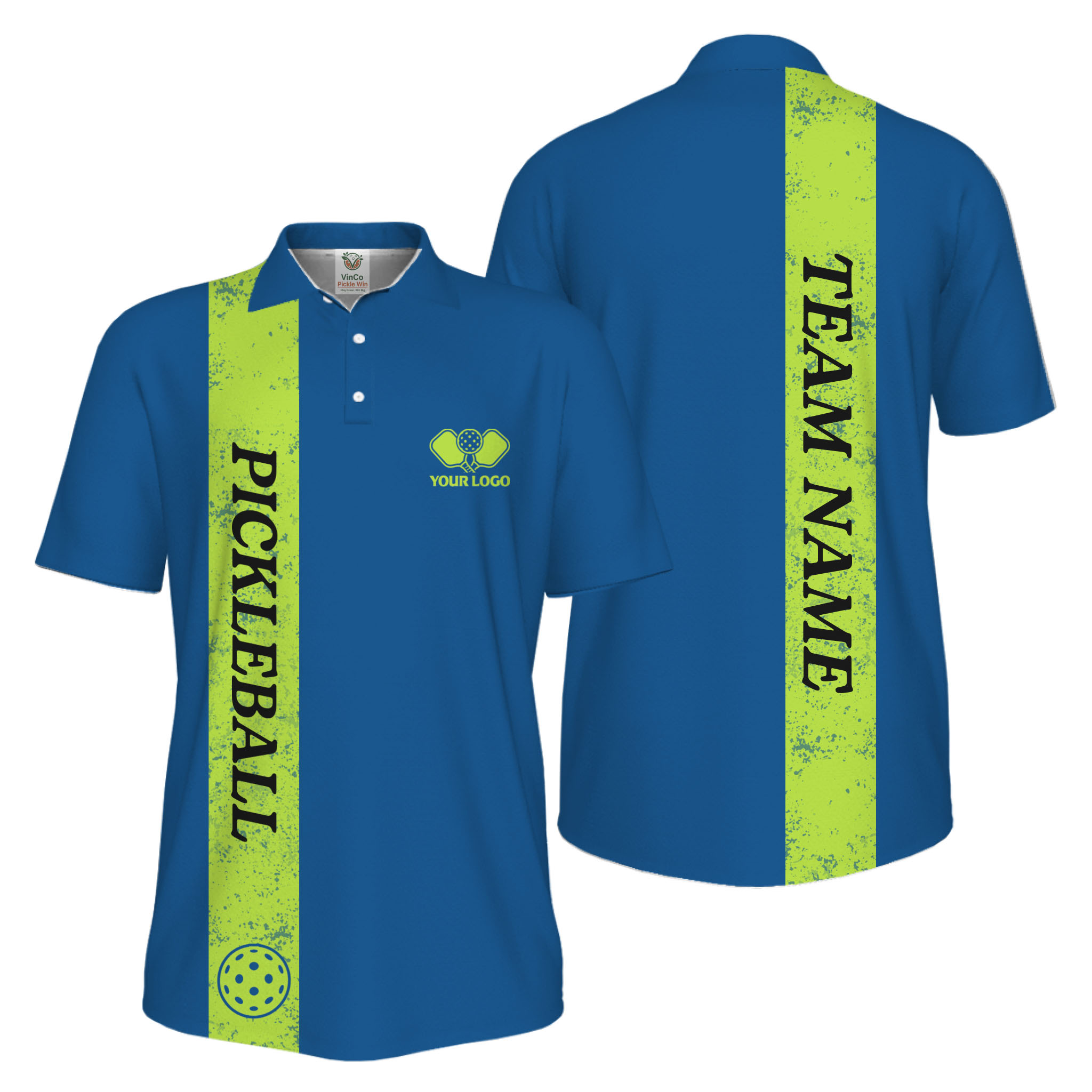 Picklewin Custom Polo With Vertical Name UV Protection Men Pickleball Polo Shirt  3