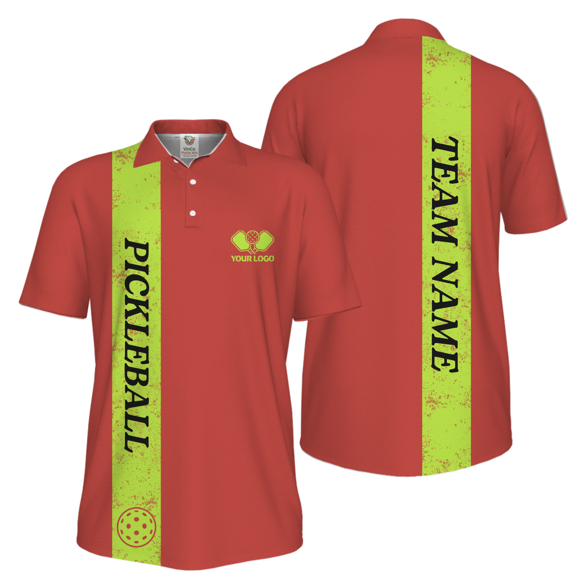 Picklewin Custom Polo With Vertical Name UV Protection Men Pickleball Polo Shirt  11