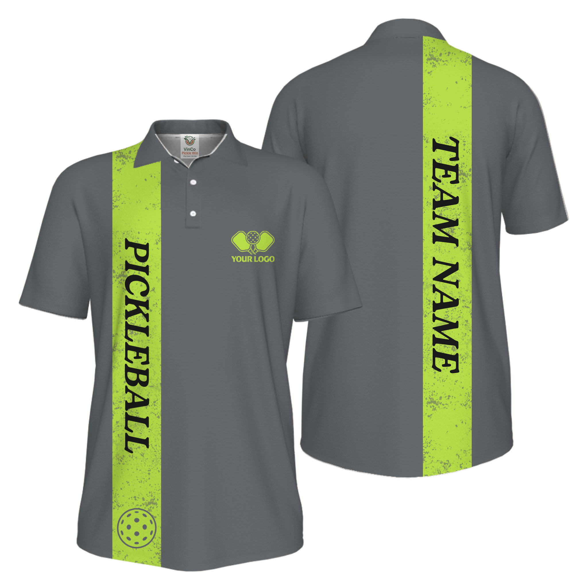 Picklewin Custom Polo With Vertical Name UV Protection Men Pickleball Polo Shirt  4