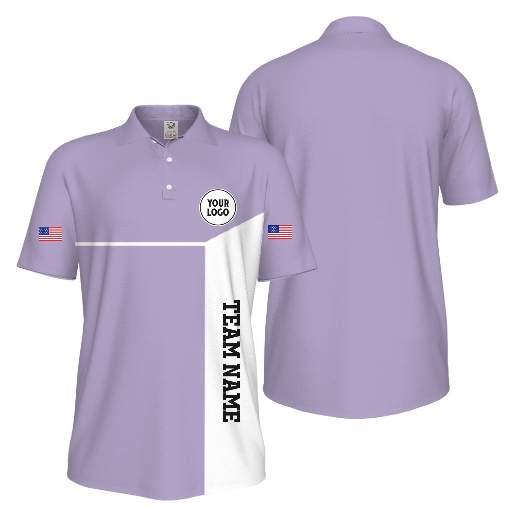 Picklewin Custom Sport Team Performance Patriotic UV Protection Men Polo Shirts 11