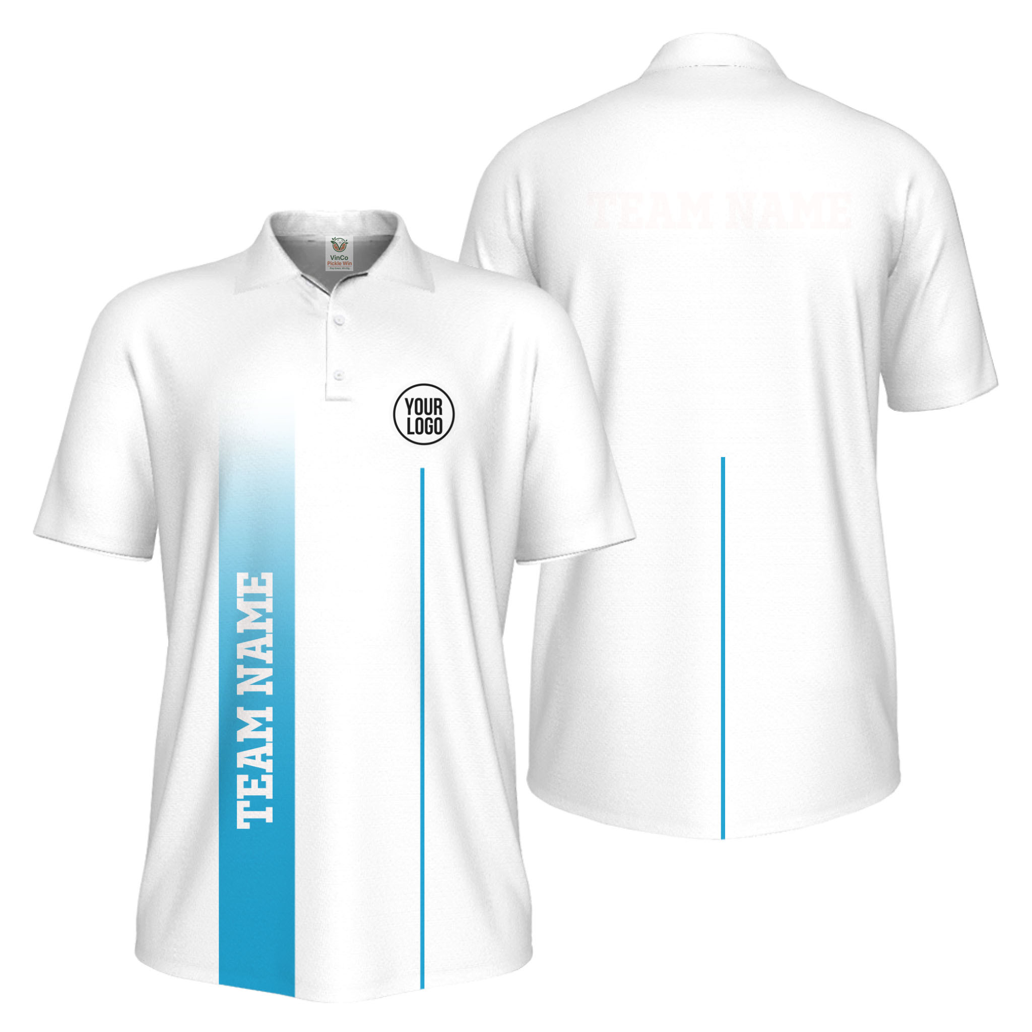 Picklewin Custom Team Logo Performance Sports Men Polo Shirt Live Preview  13