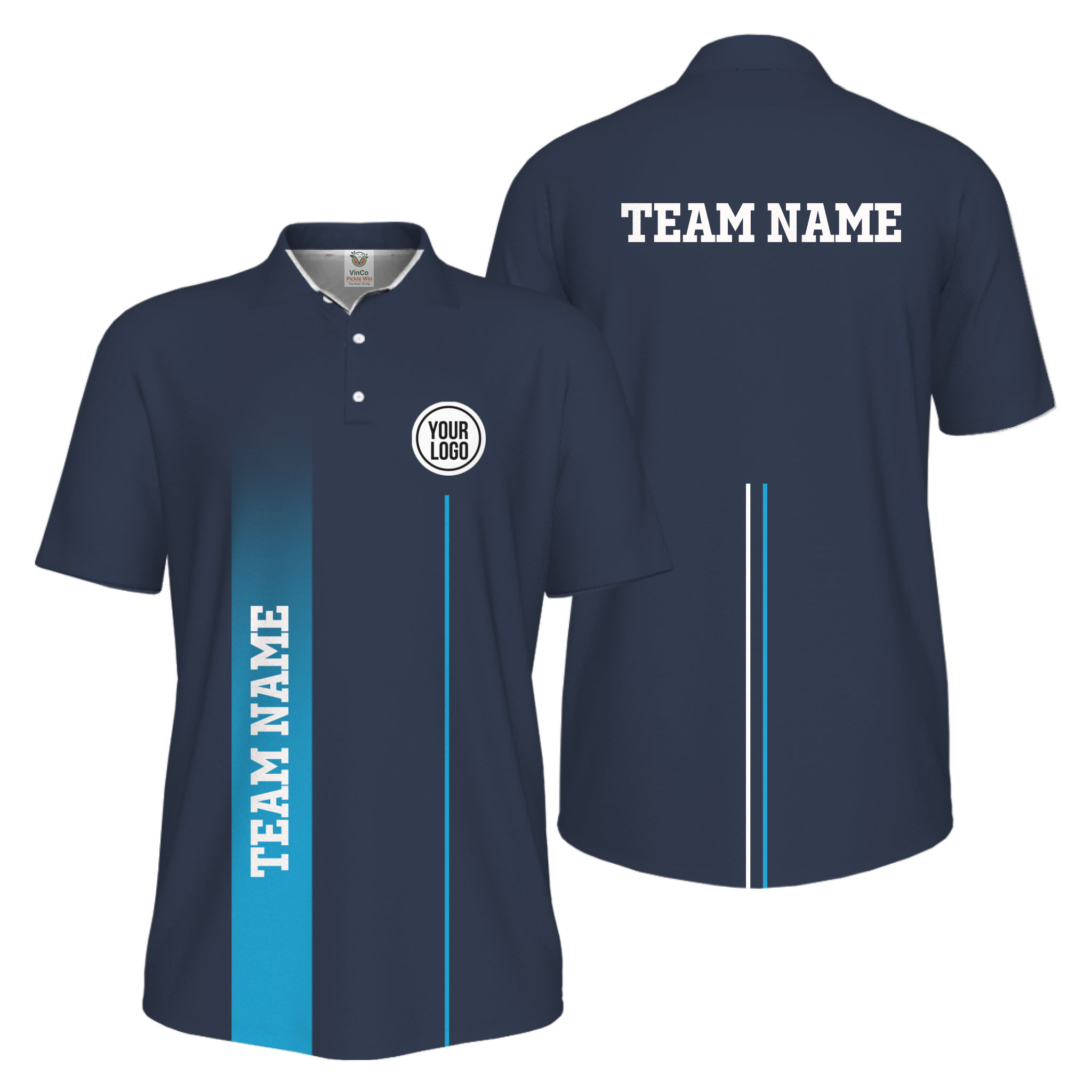 Picklewin Custom Team Logo Performance Sports Men Polo Shirt Live Preview  10