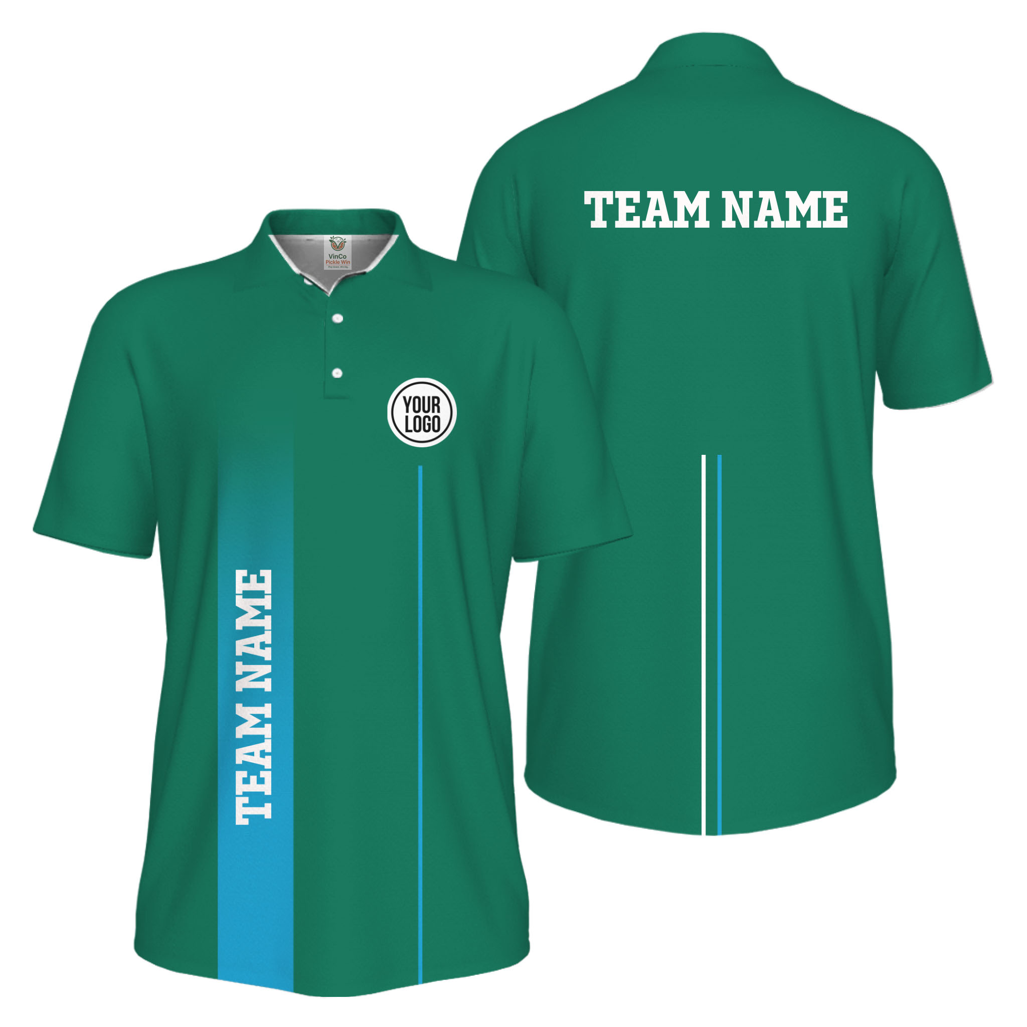 Picklewin Custom Team Logo Performance Sports Men Polo Shirt Live Preview  11