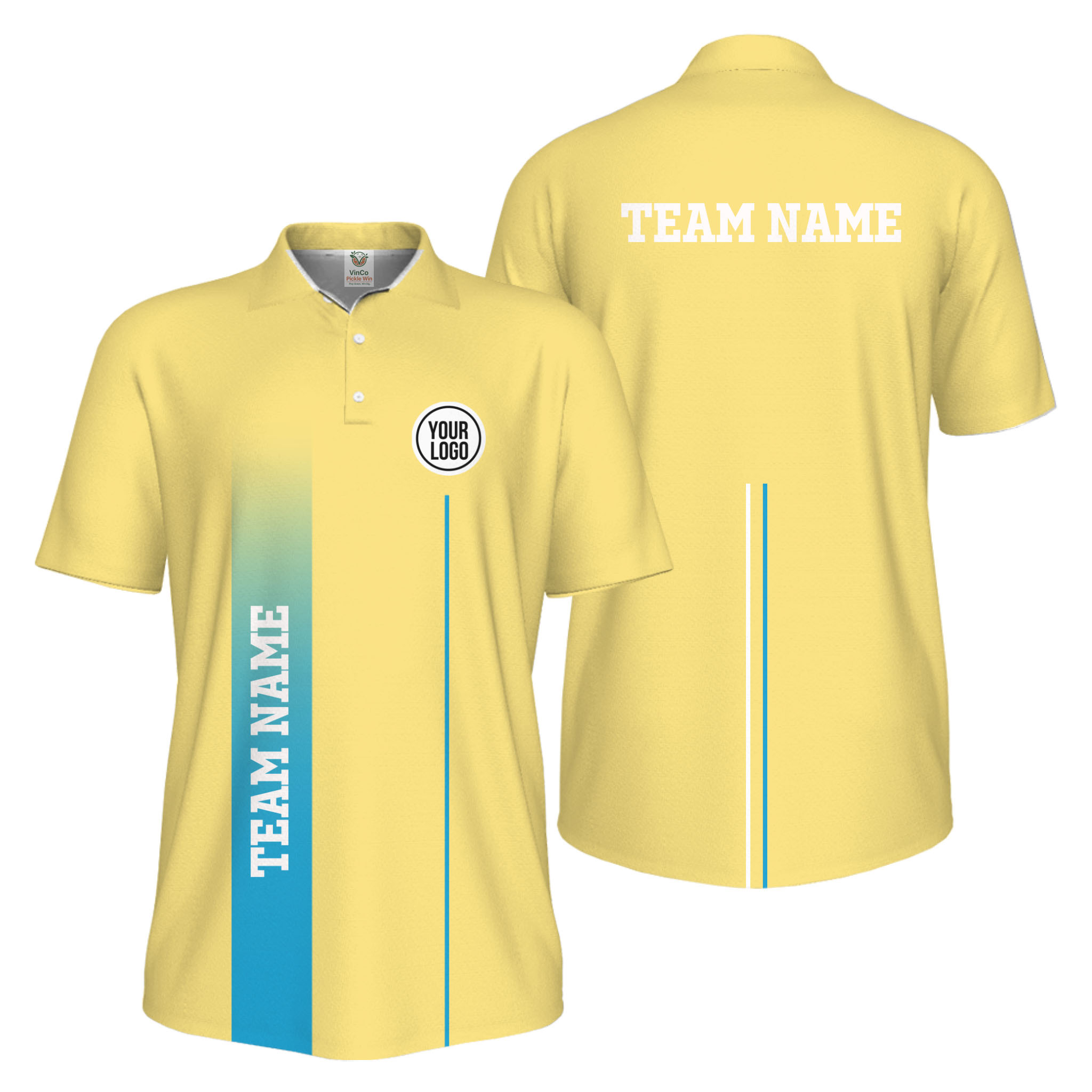 Picklewin Custom Team Logo Performance Sports Men Polo Shirt Live Preview  15