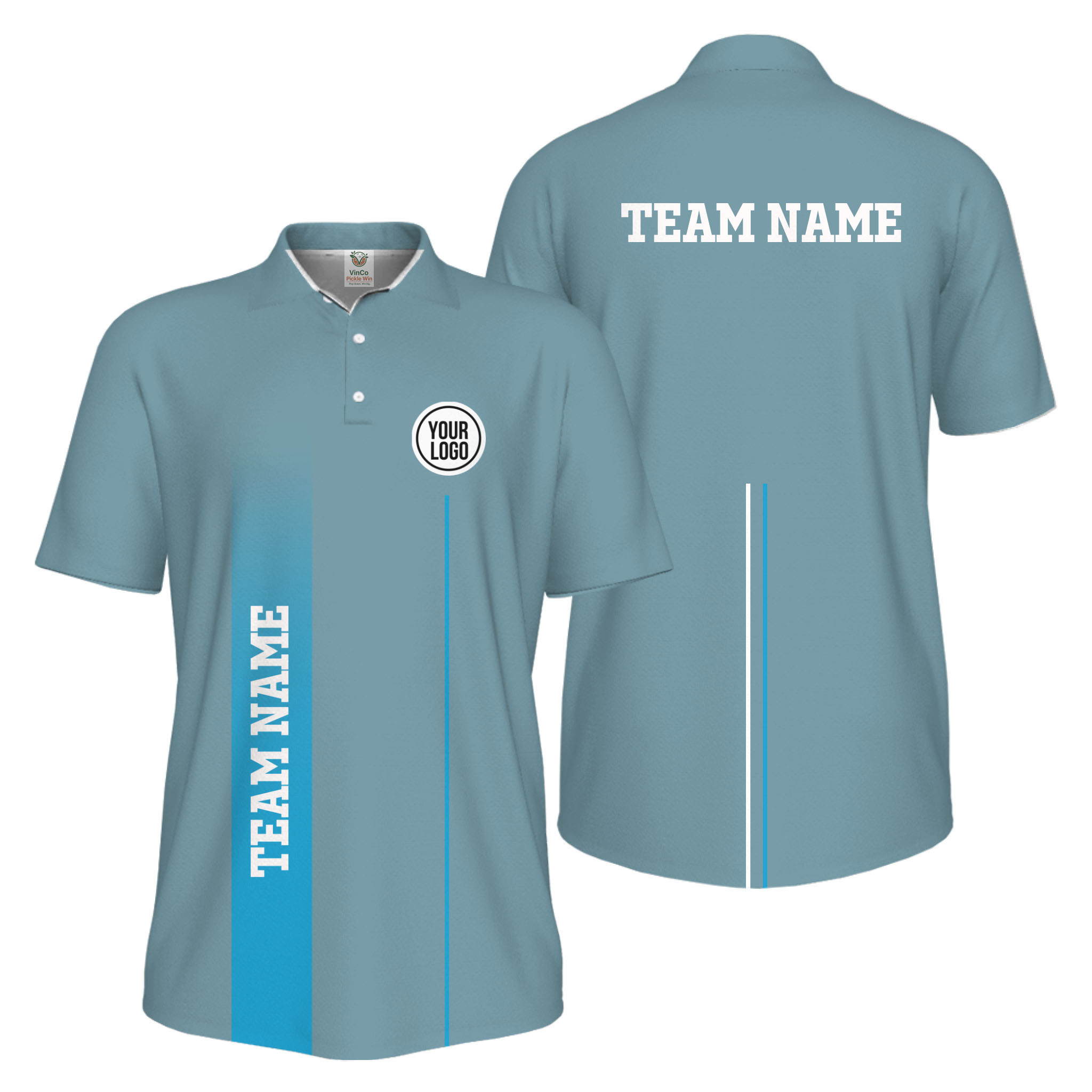 Picklewin Custom Team Logo Performance Sports Men Polo Shirt Live Preview  12