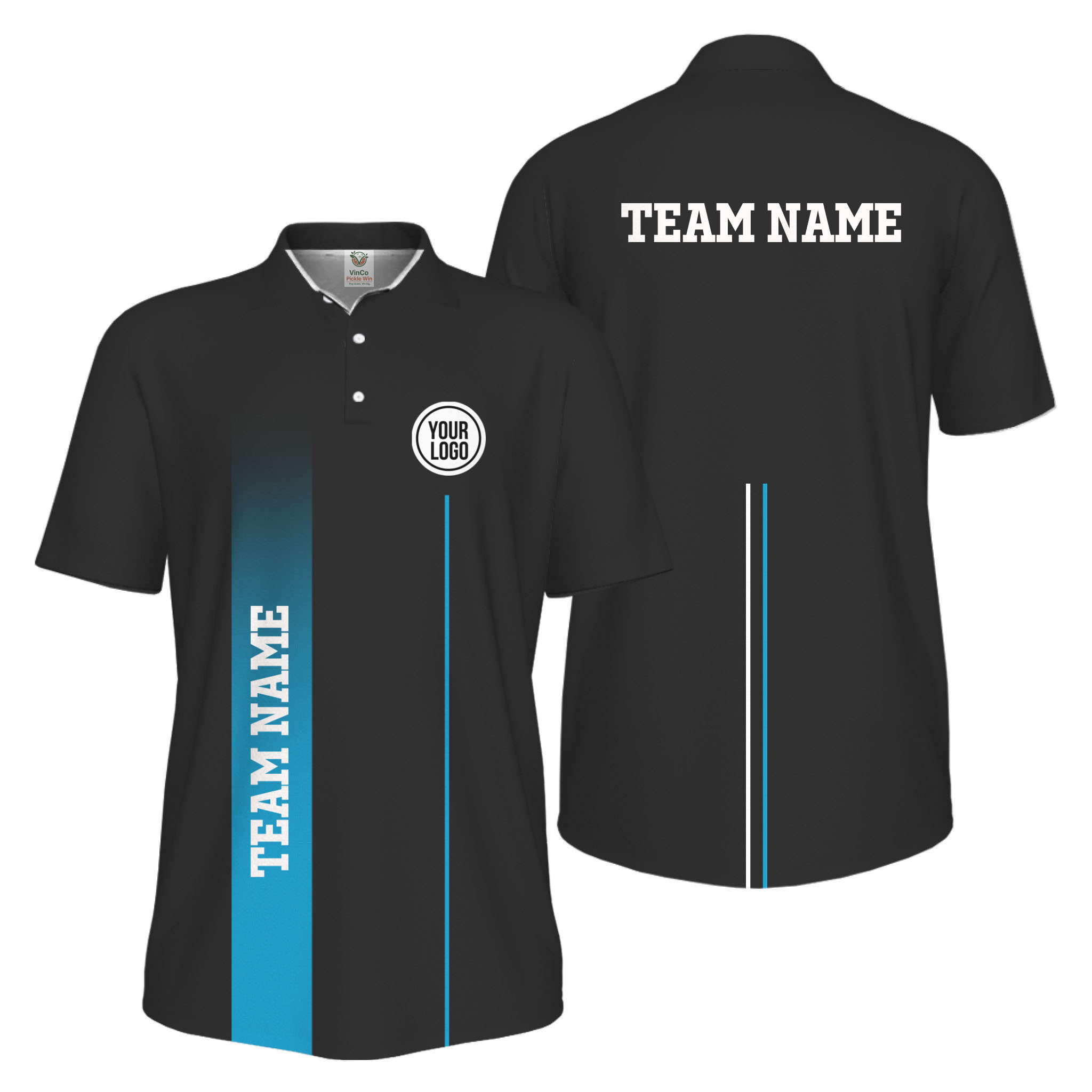 Picklewin Custom Team Logo Performance Sports Men Polo Shirt Live Preview  3