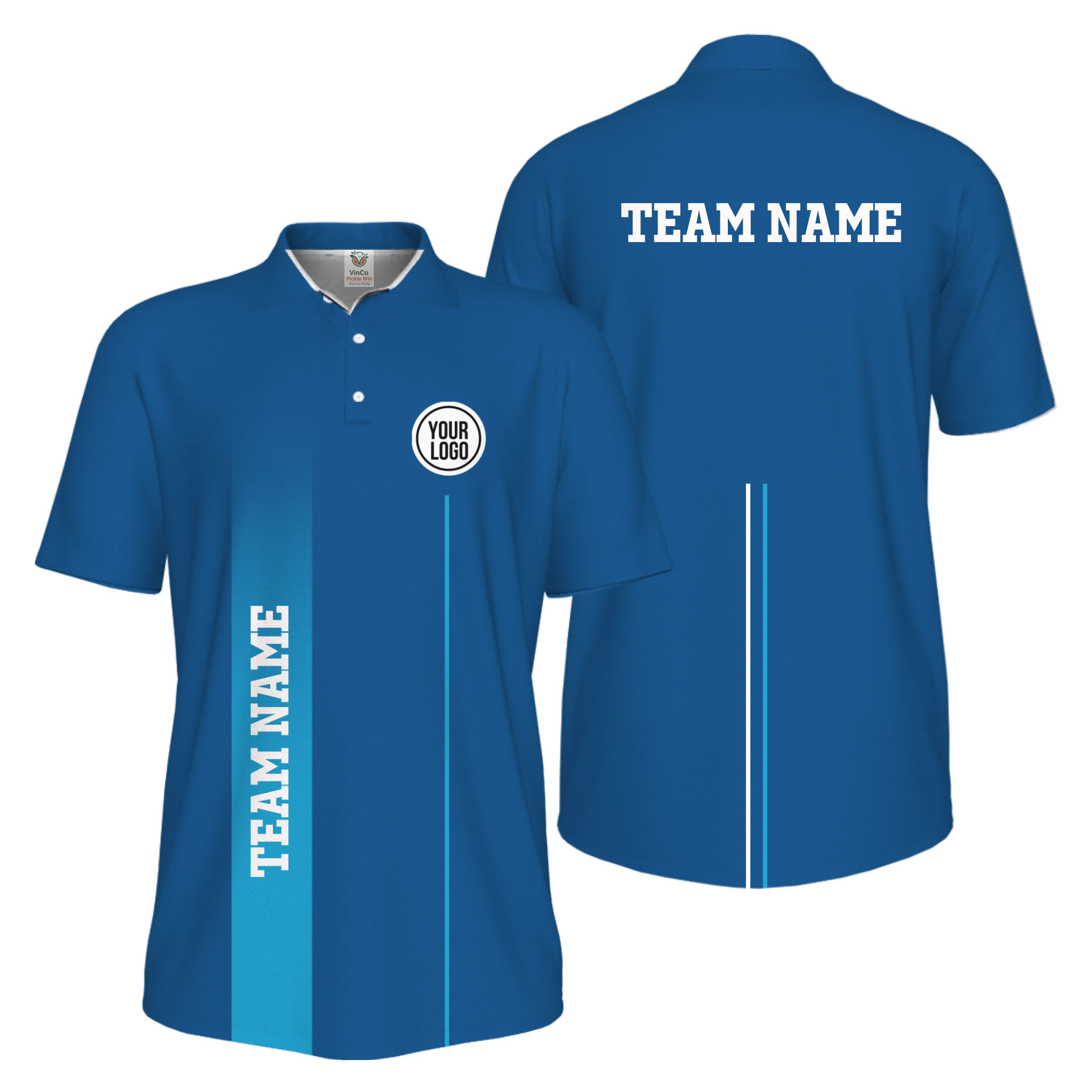 Picklewin Custom Team Logo Performance Sports Men Polo Shirt Live Preview  5