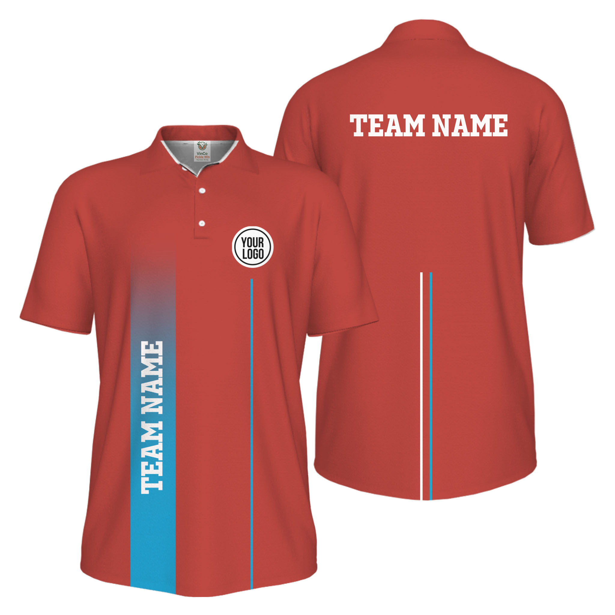 Picklewin Custom Team Logo Performance Sports Men Polo Shirt Live Preview  6