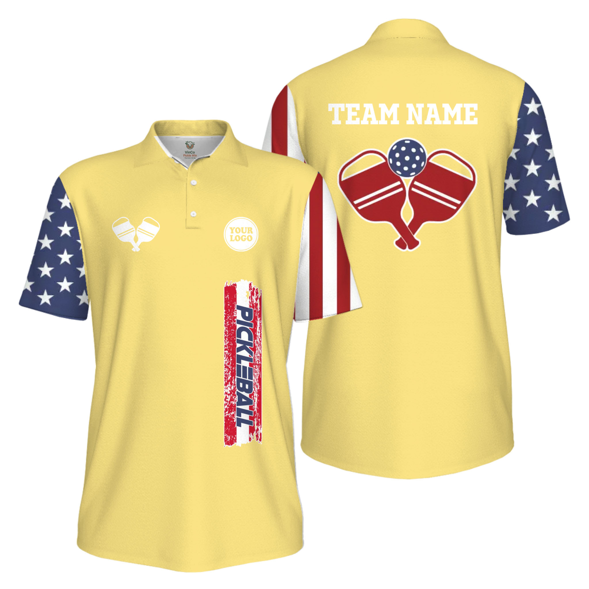 Picklewin Custom UV Protection Men Patriotic Polo Shirt With Pickleball Logo Picklewin Custom UV Protection Men Patriotic Polo Shirt With Pickleball Logo 13