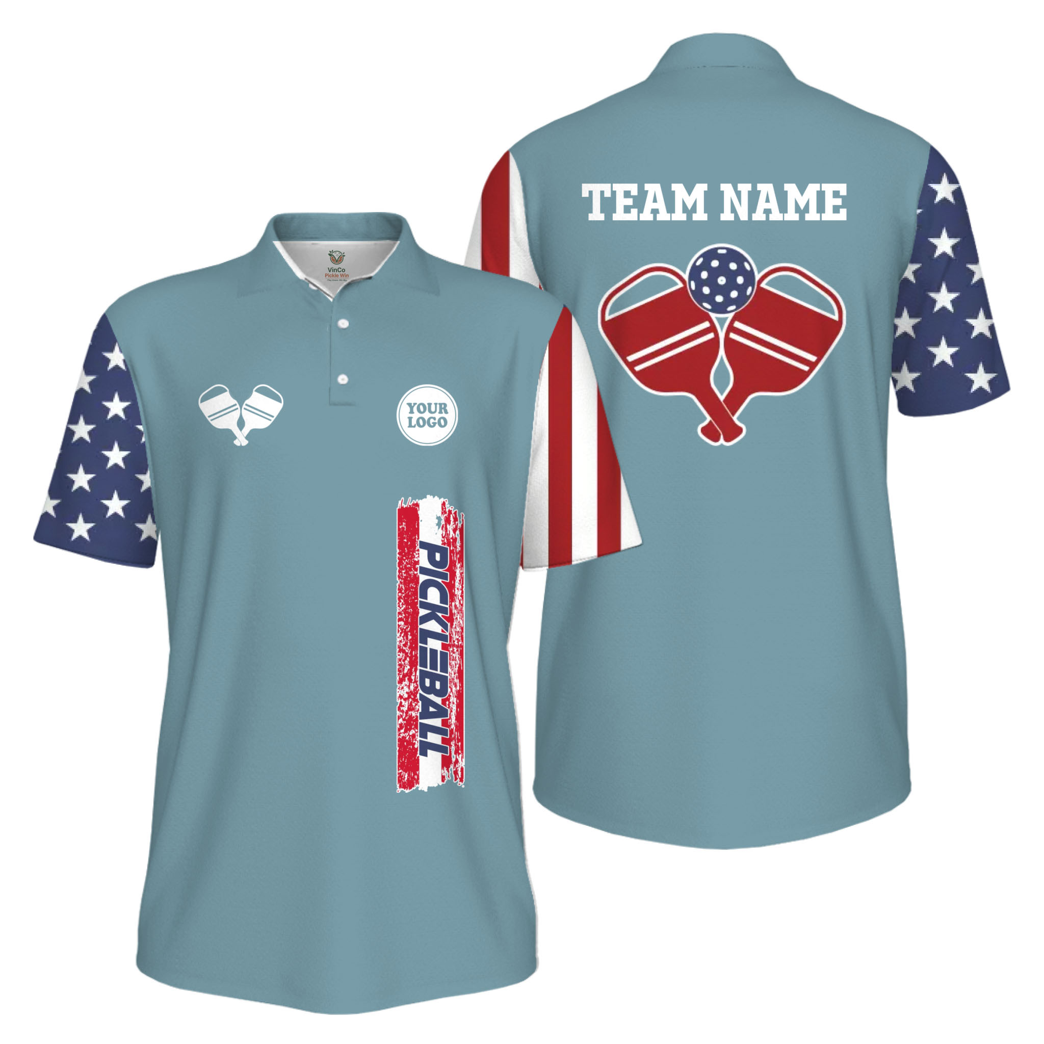 Picklewin Custom UV Protection Men Patriotic Polo Shirt With Pickleball Logo Picklewin Custom UV Protection Men Patriotic Polo Shirt With Pickleball Logo 14