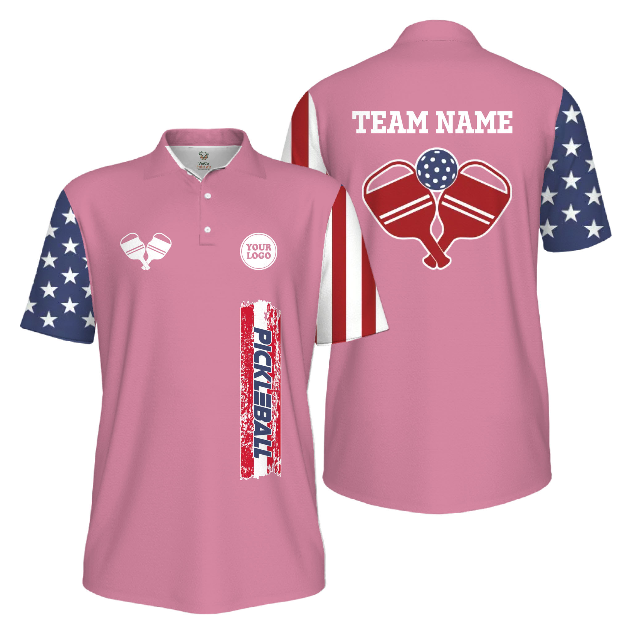 Picklewin Custom UV Protection Men Patriotic Polo Shirt With Pickleball Logo Picklewin Custom UV Protection Men Patriotic Polo Shirt With Pickleball Logo 7