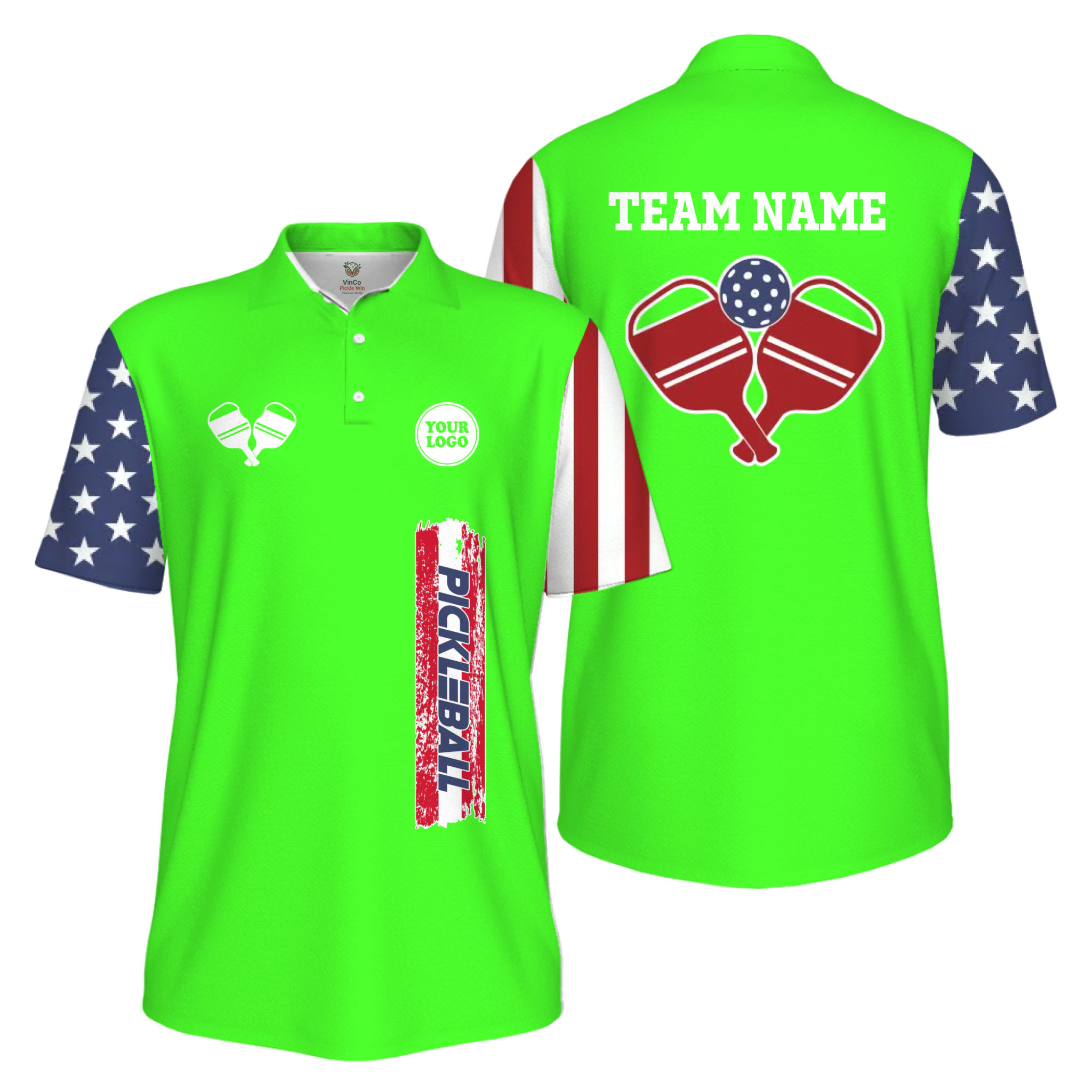 Picklewin Custom UV Protection Men Patriotic Polo Shirt With Pickleball Logo Picklewin Custom UV Protection Men Patriotic Polo Shirt With Pickleball Logo 9