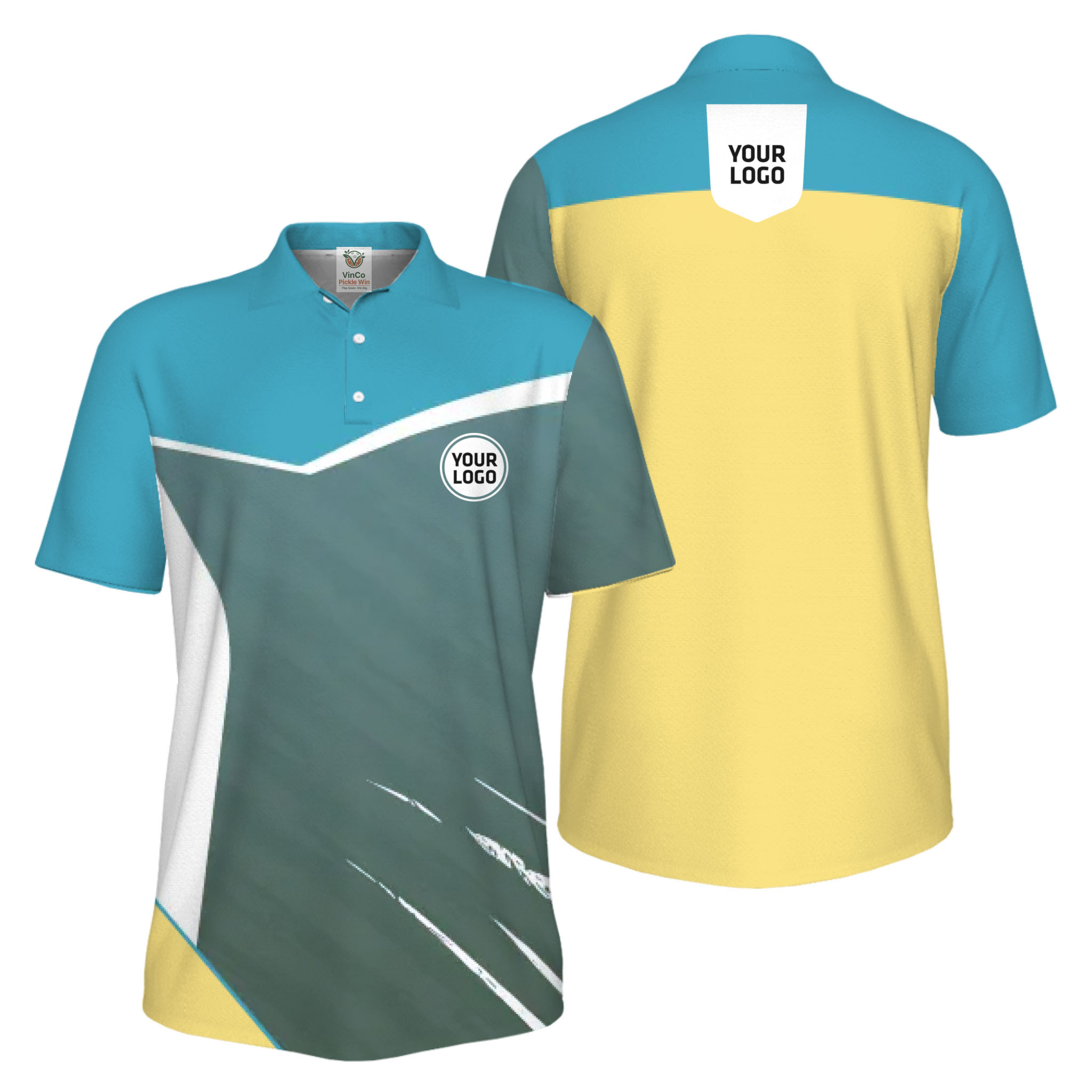 Picklewin Geometric Custom Logo UV Protection Men Polo Shirt Bulk Order  14