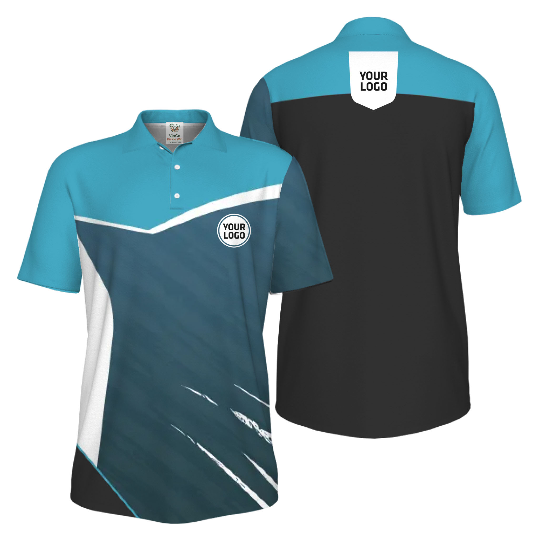 Picklewin Geometric Custom Logo UV Protection Men Polo Shirt Bulk Order  2