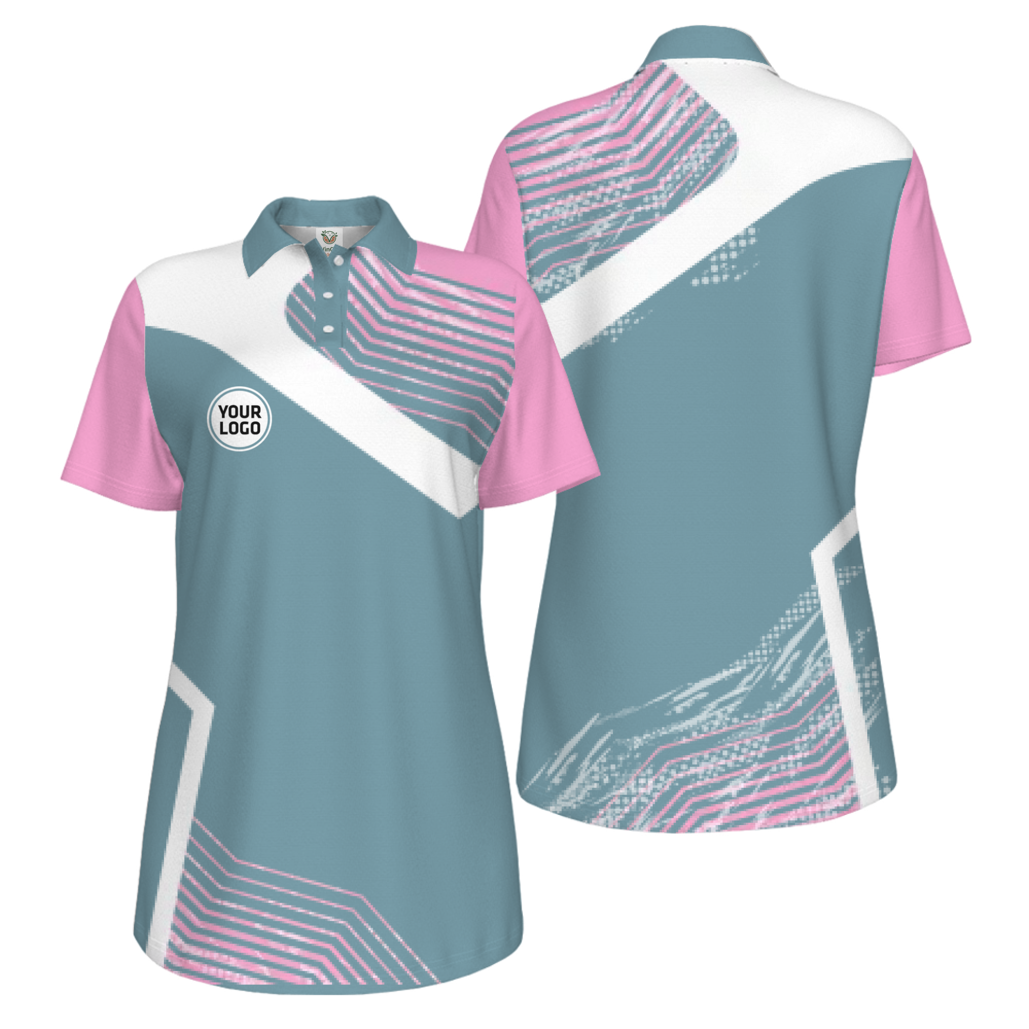 Picklewin Geometric Custom Logo UV Protection Pickleball Polo Shirt Women  2