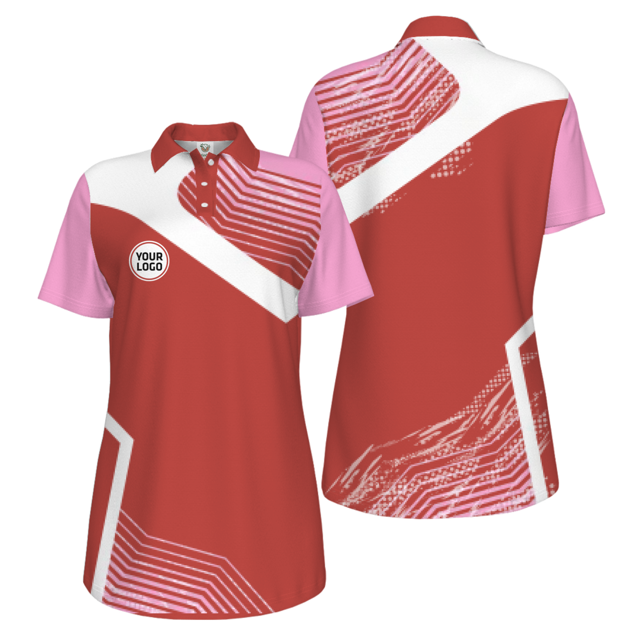 Picklewin Geometric Custom Logo UV Protection Pickleball Polo Shirt Women  10