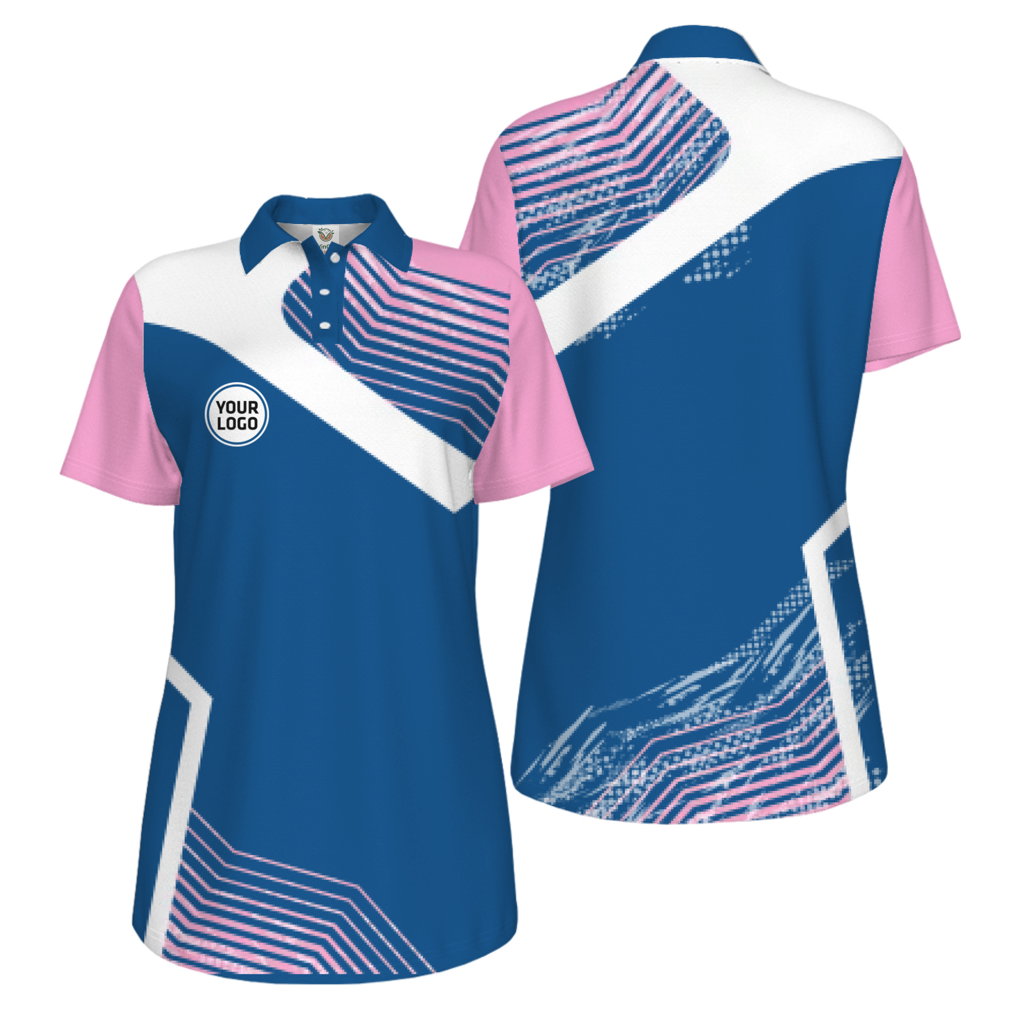 Picklewin Geometric Custom Logo UV Protection Pickleball Polo Shirt Women  4