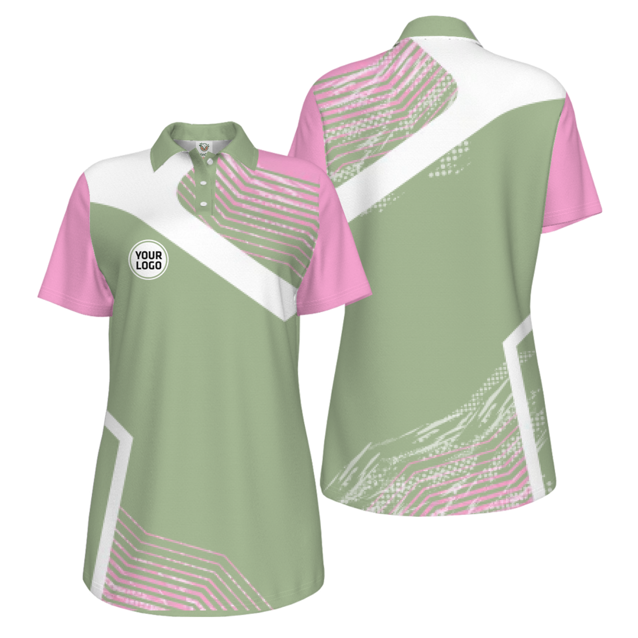 Picklewin Geometric Custom Logo UV Protection Pickleball Polo Shirt Women  11