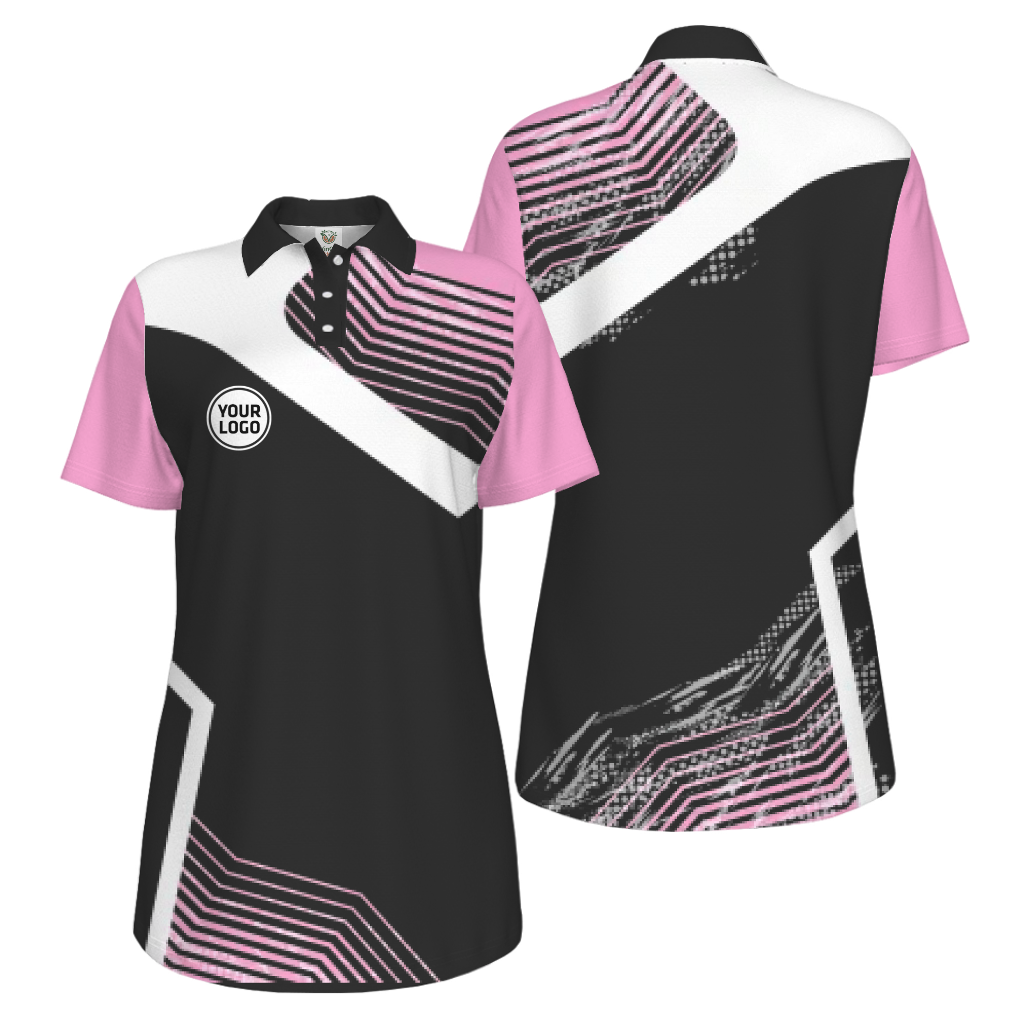Picklewin Geometric Custom Logo UV Protection Pickleball Polo Shirt Women  12