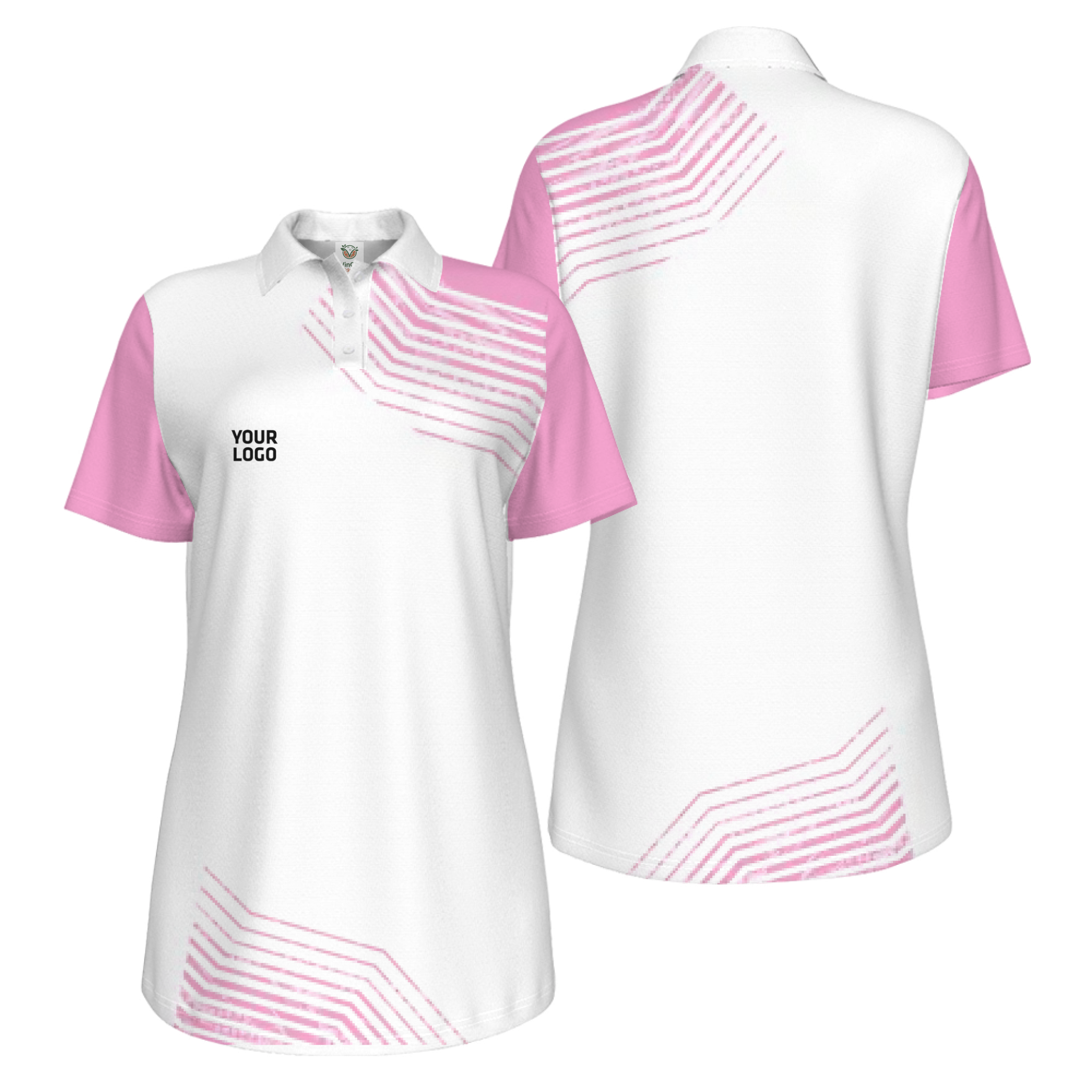 Picklewin Geometric Custom Logo UV Protection Pickleball Polo Shirt Women  13