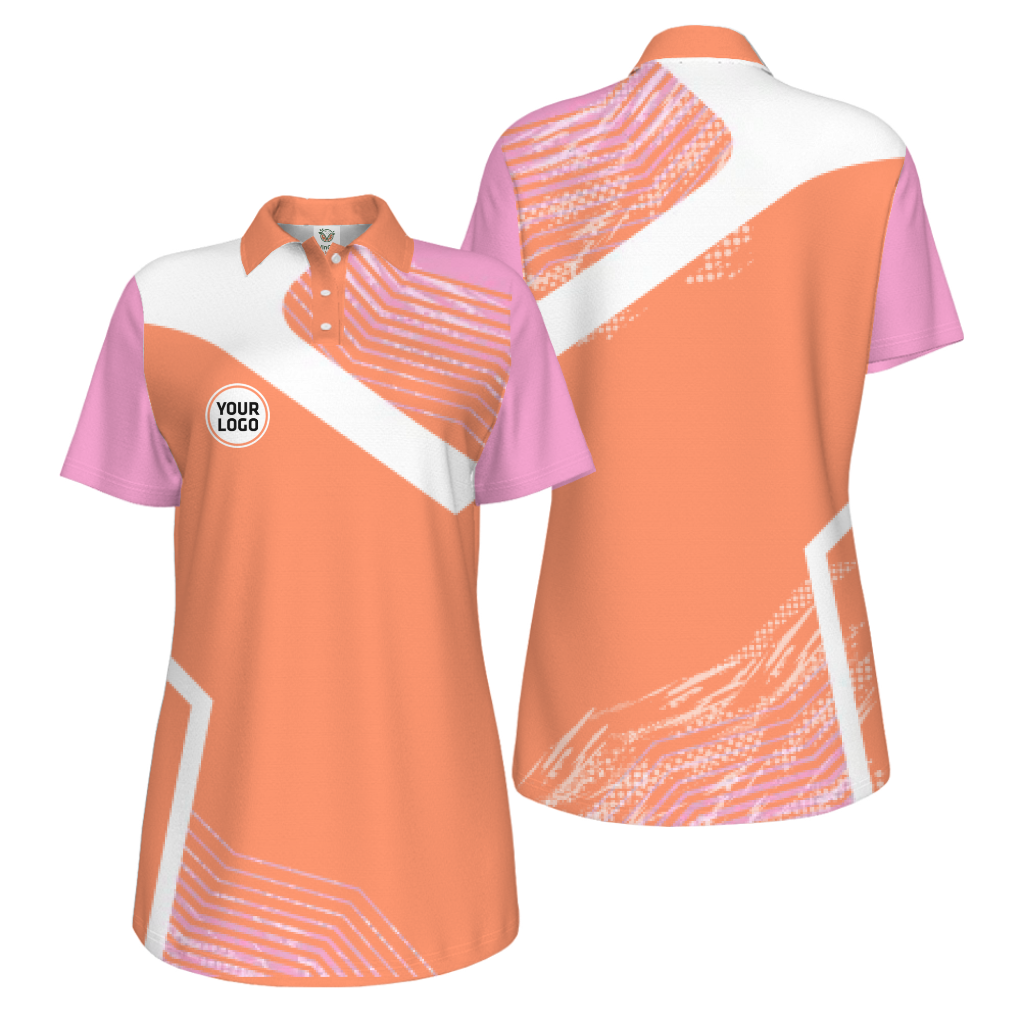 Picklewin Geometric Custom Logo UV Protection Pickleball Polo Shirt Women  14