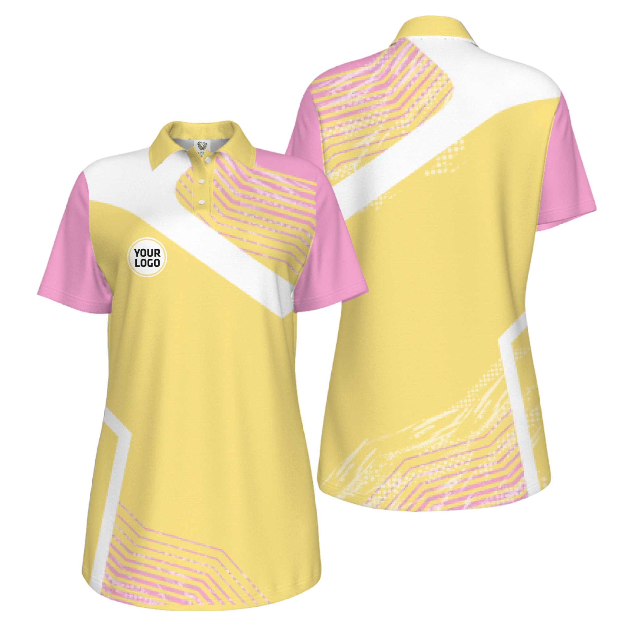 Picklewin Geometric Custom Logo UV Protection Pickleball Polo Shirt Women  16