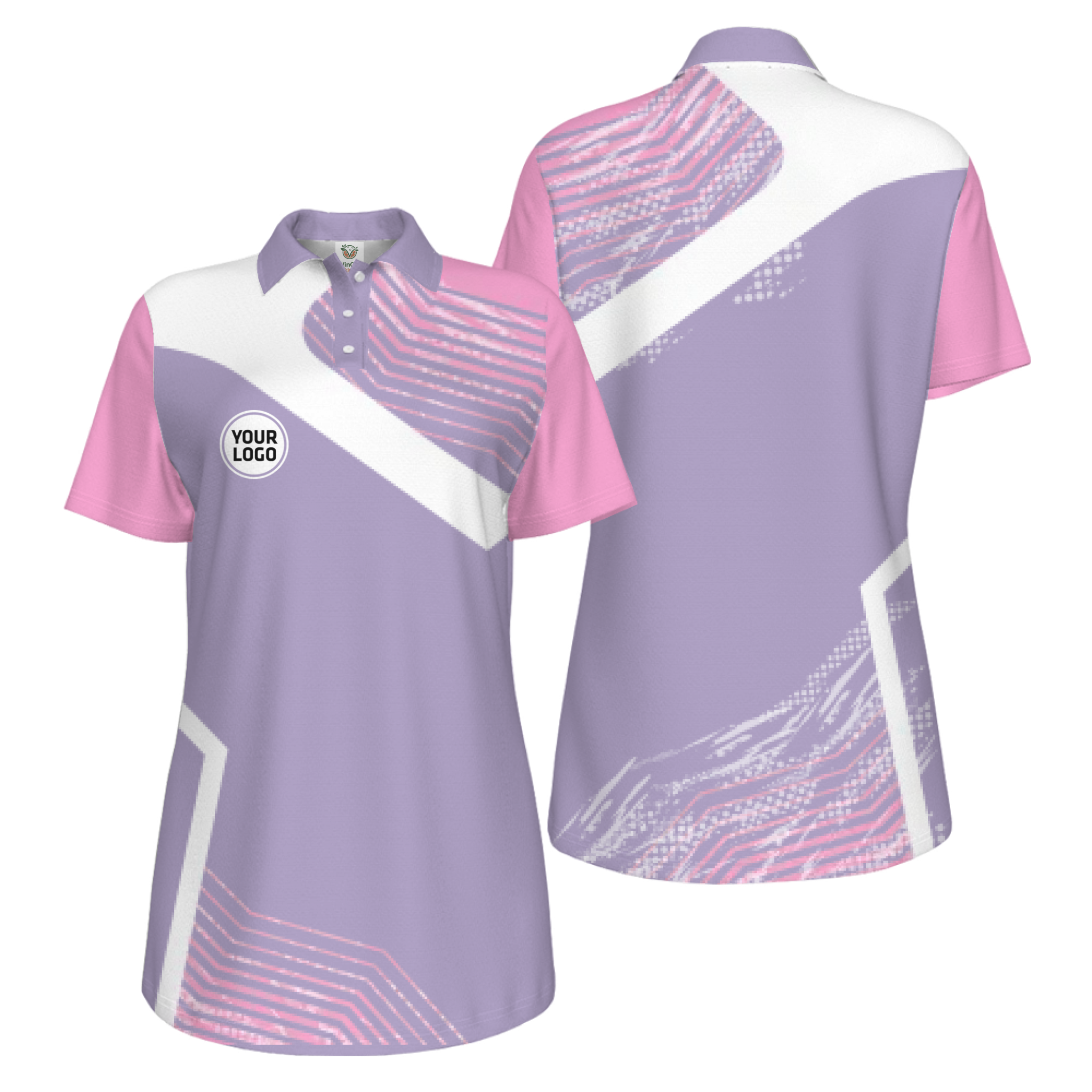 Picklewin Geometric Custom Logo UV Protection Pickleball Polo Shirt Women  6