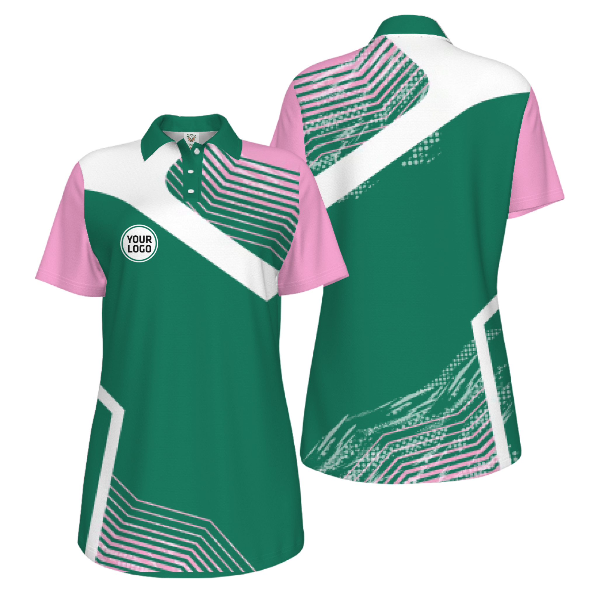 Picklewin Geometric Custom Logo UV Protection Pickleball Polo Shirt Women  3