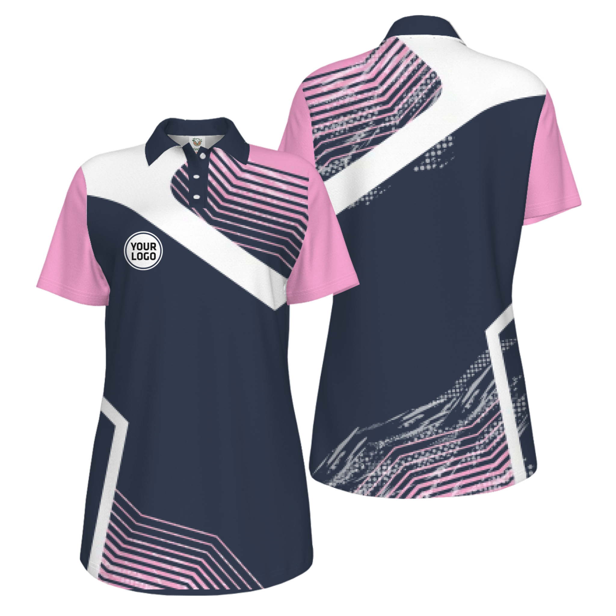 Picklewin Geometric Custom Logo UV Protection Pickleball Polo Shirt Women  7