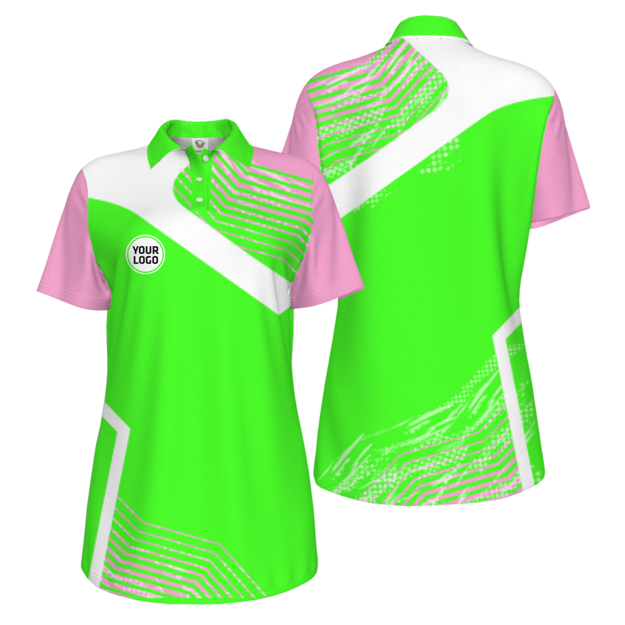 Picklewin Geometric Custom Logo UV Protection Pickleball Polo Shirt Women  8
